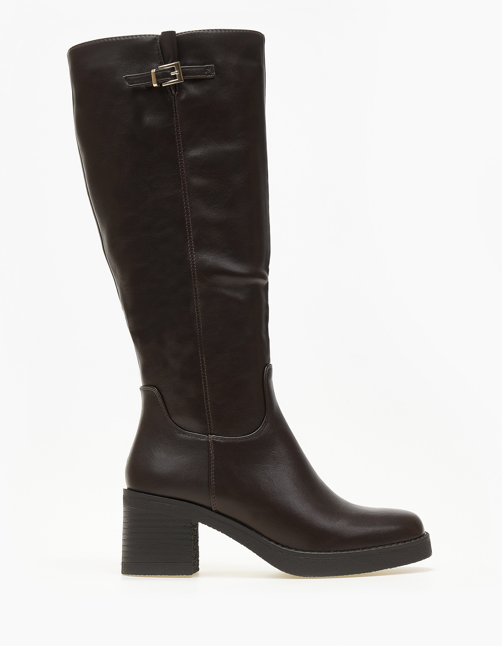 Μπότες με διακοσμητική αγκράφα - Καφέ