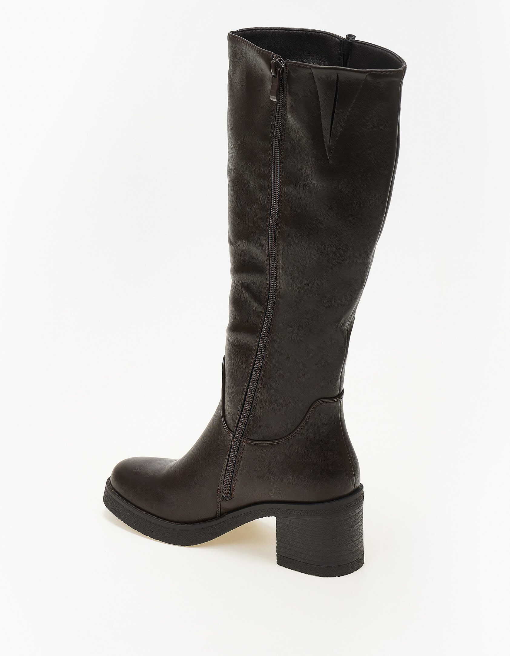 Μπότες με διακοσμητική αγκράφα - Καφέ φωτογραφία