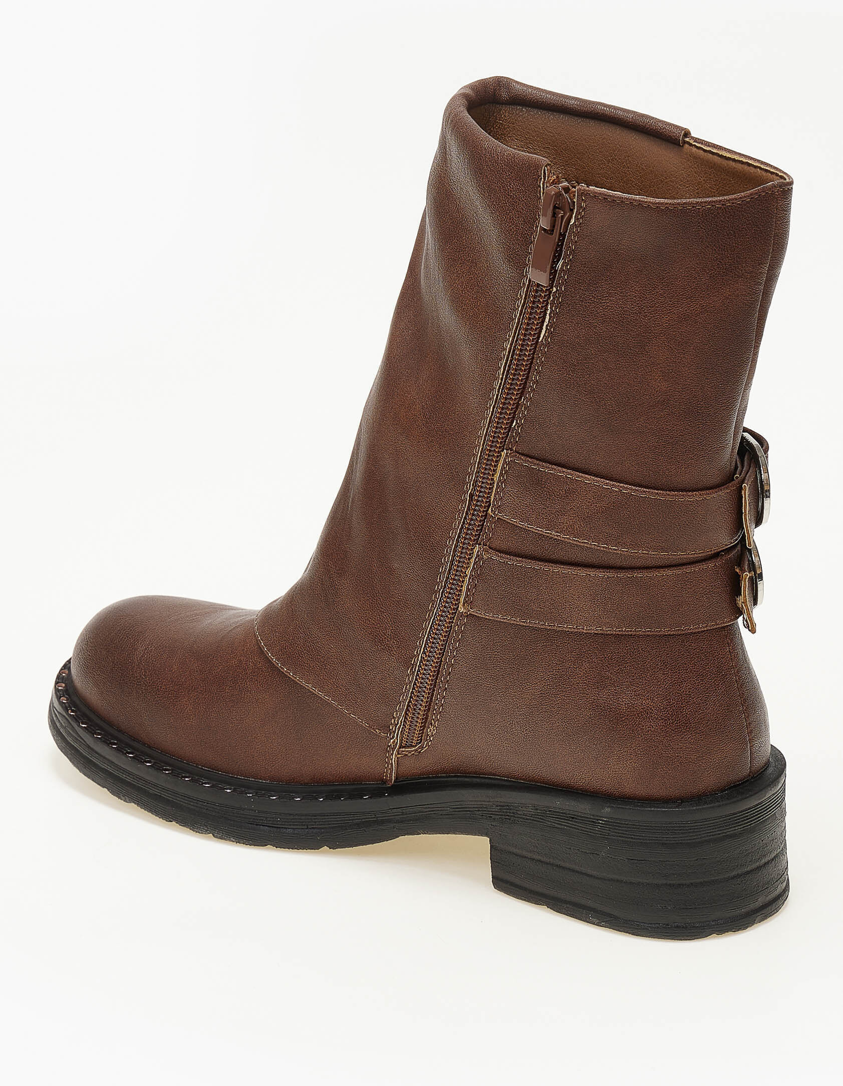 Μποτάκια με γκέτα και διπλή αγκράφα - Κάμελ φωτογραφία