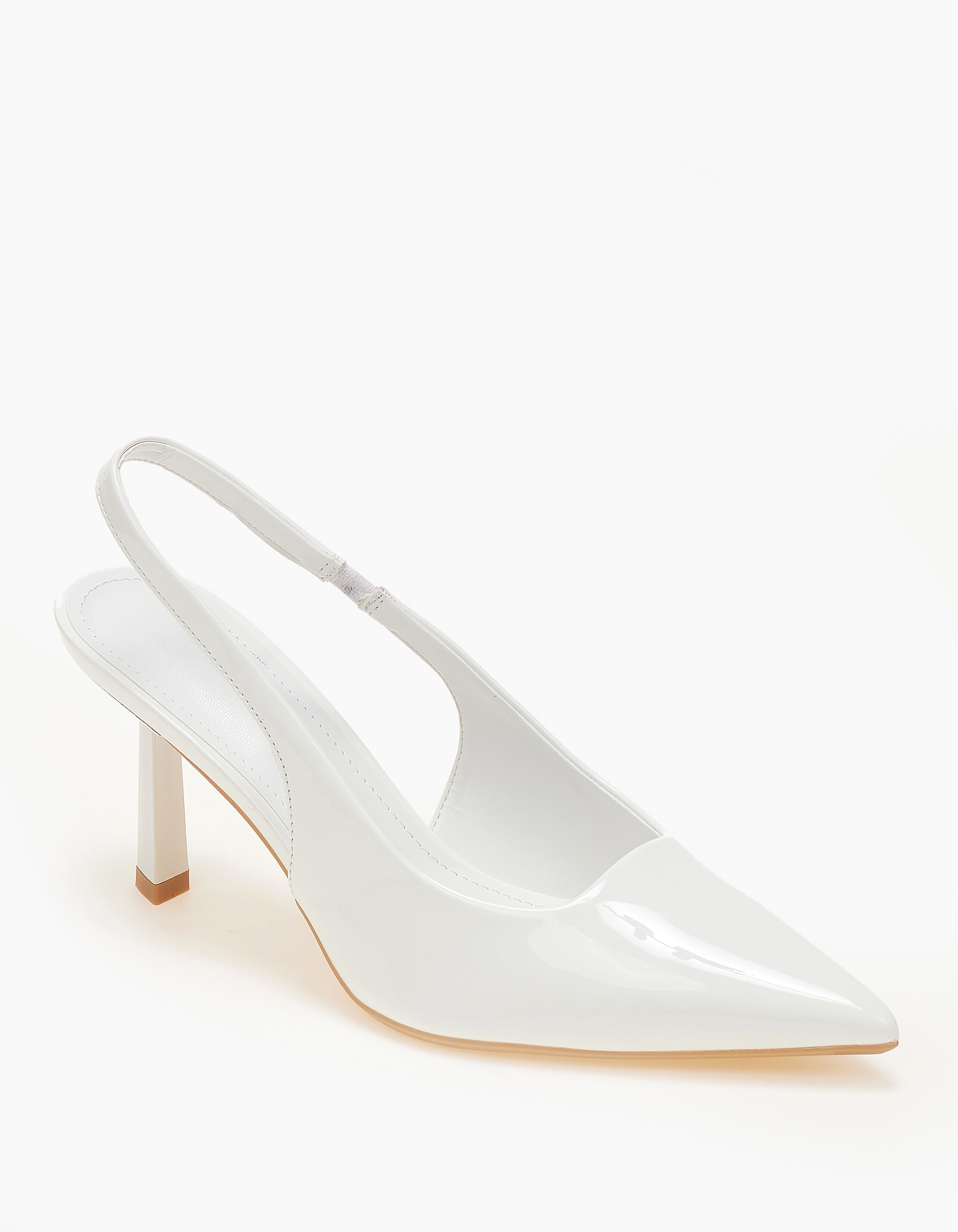 Slingback γόβες με ιδιαίτερο τακούνι - Λευκό