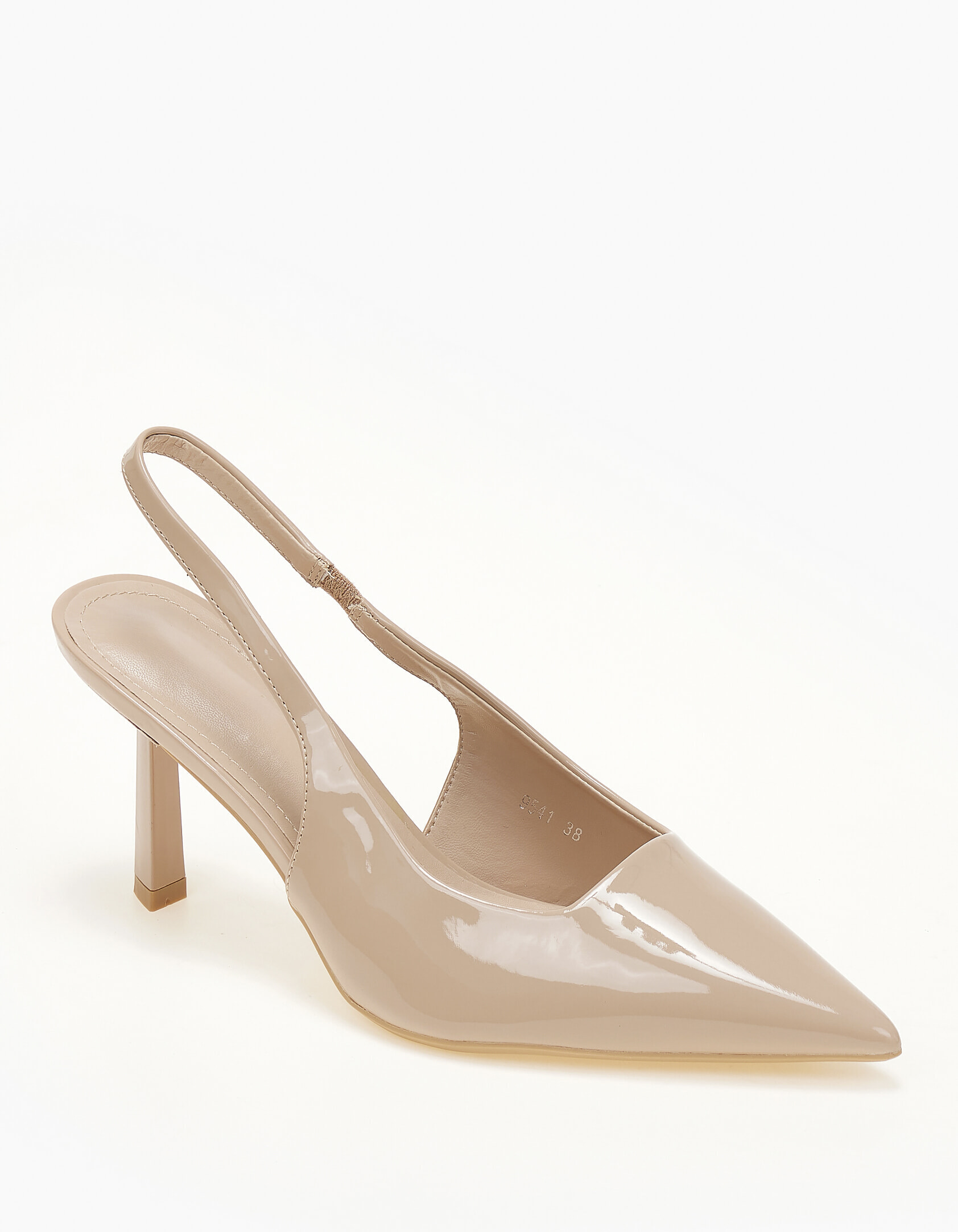 Slingback γόβες με ιδιαίτερο τακούνι - Μπεζ