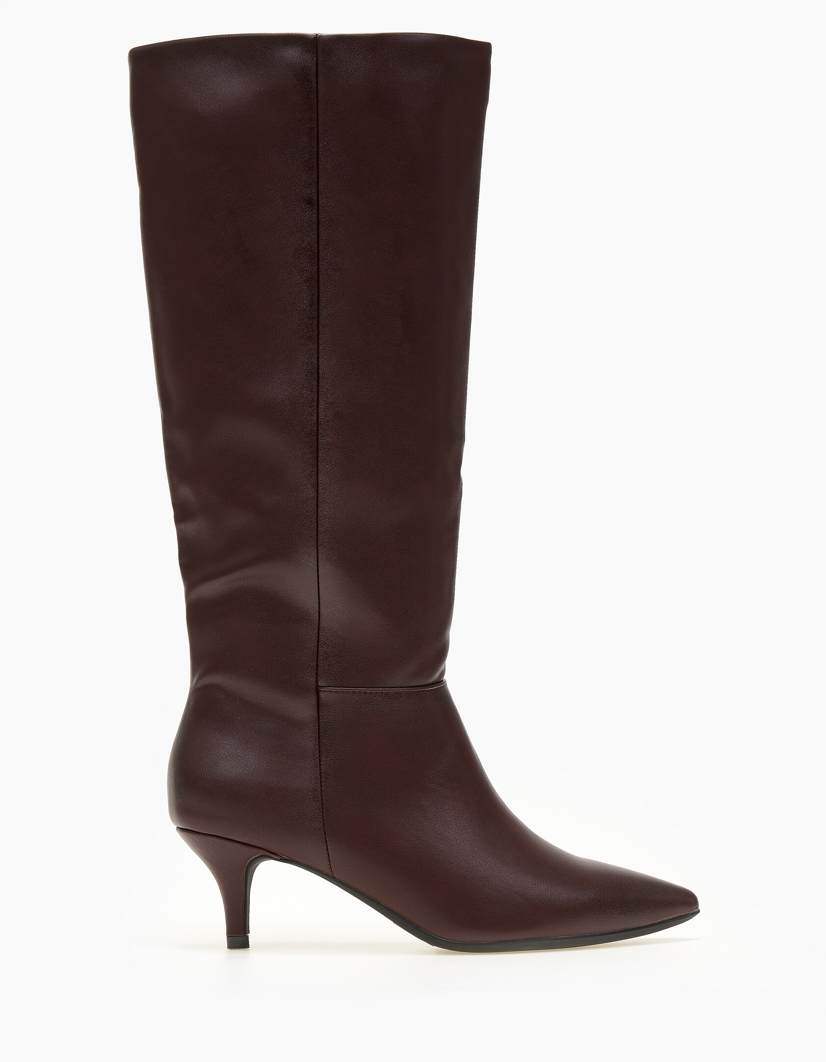 Μυτερές μπότες με χαμηλό τακούνι - Μπορντώ φωτογραφία