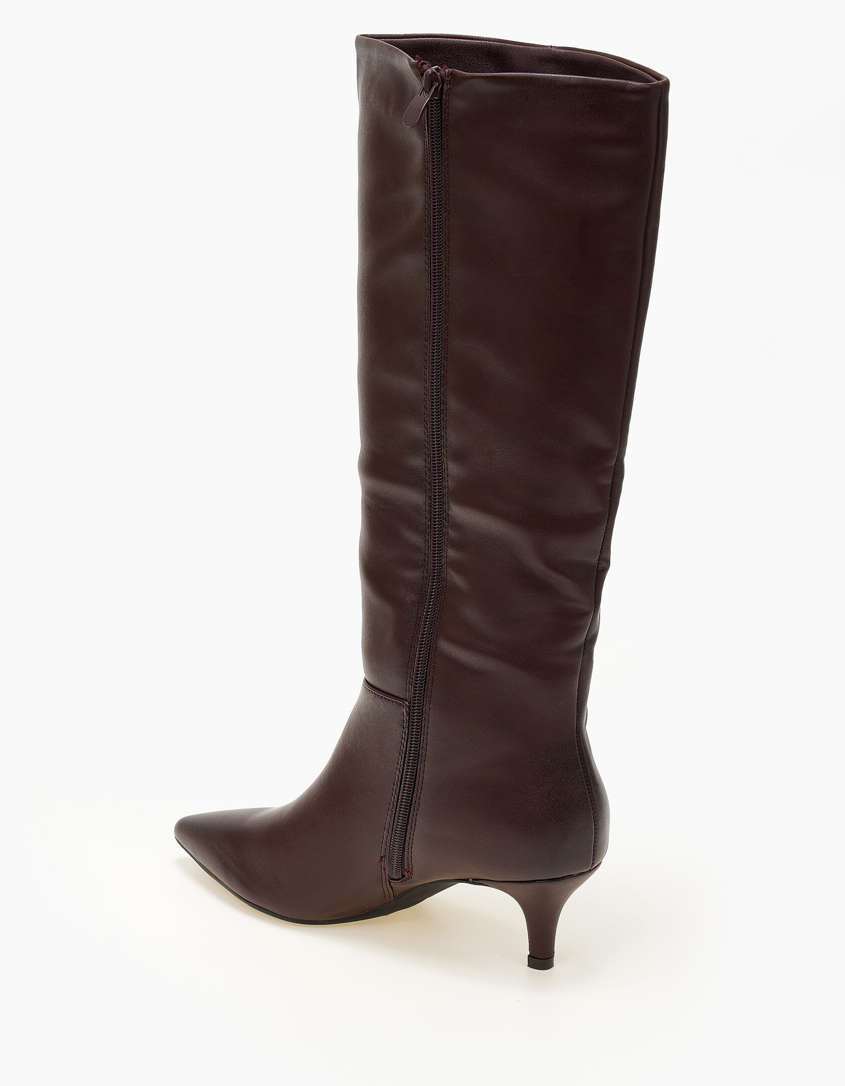 Μυτερές μπότες με χαμηλό τακούνι - Μπορντώ φωτογραφία