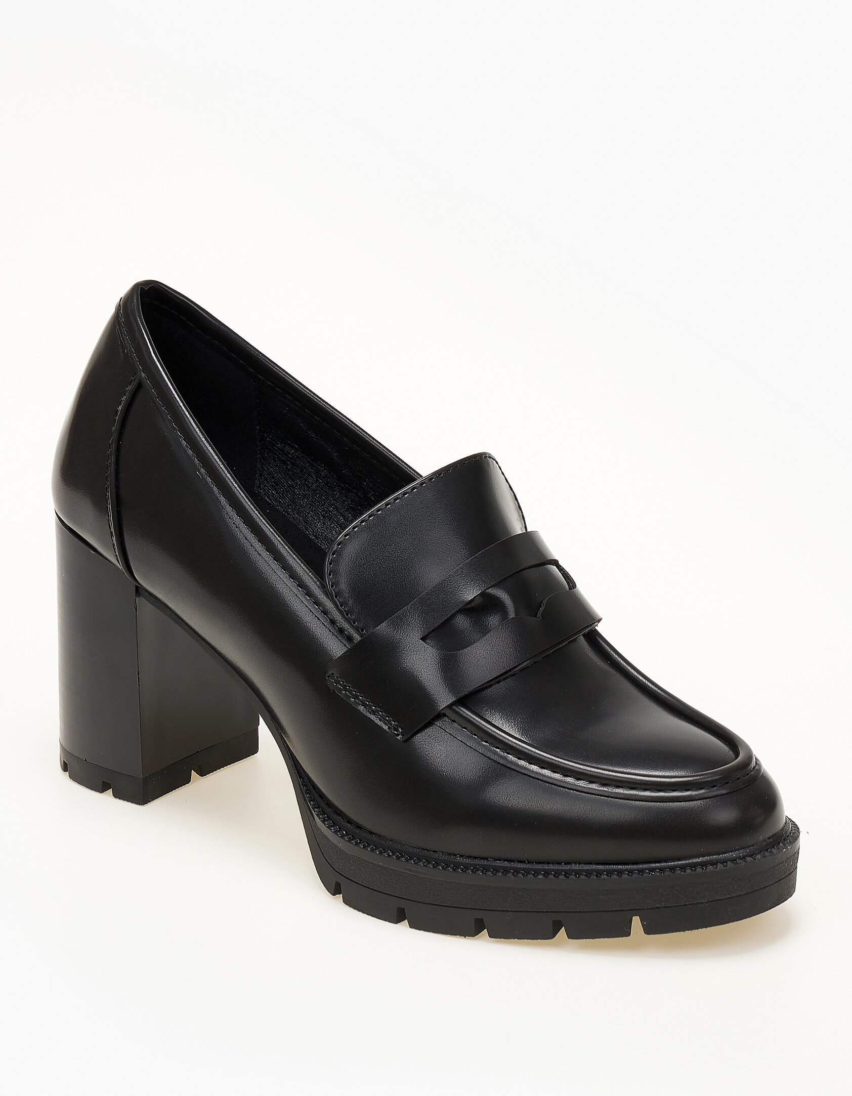 Loafers με ψηλό τρακτερωτό τακούνι - Καφέ