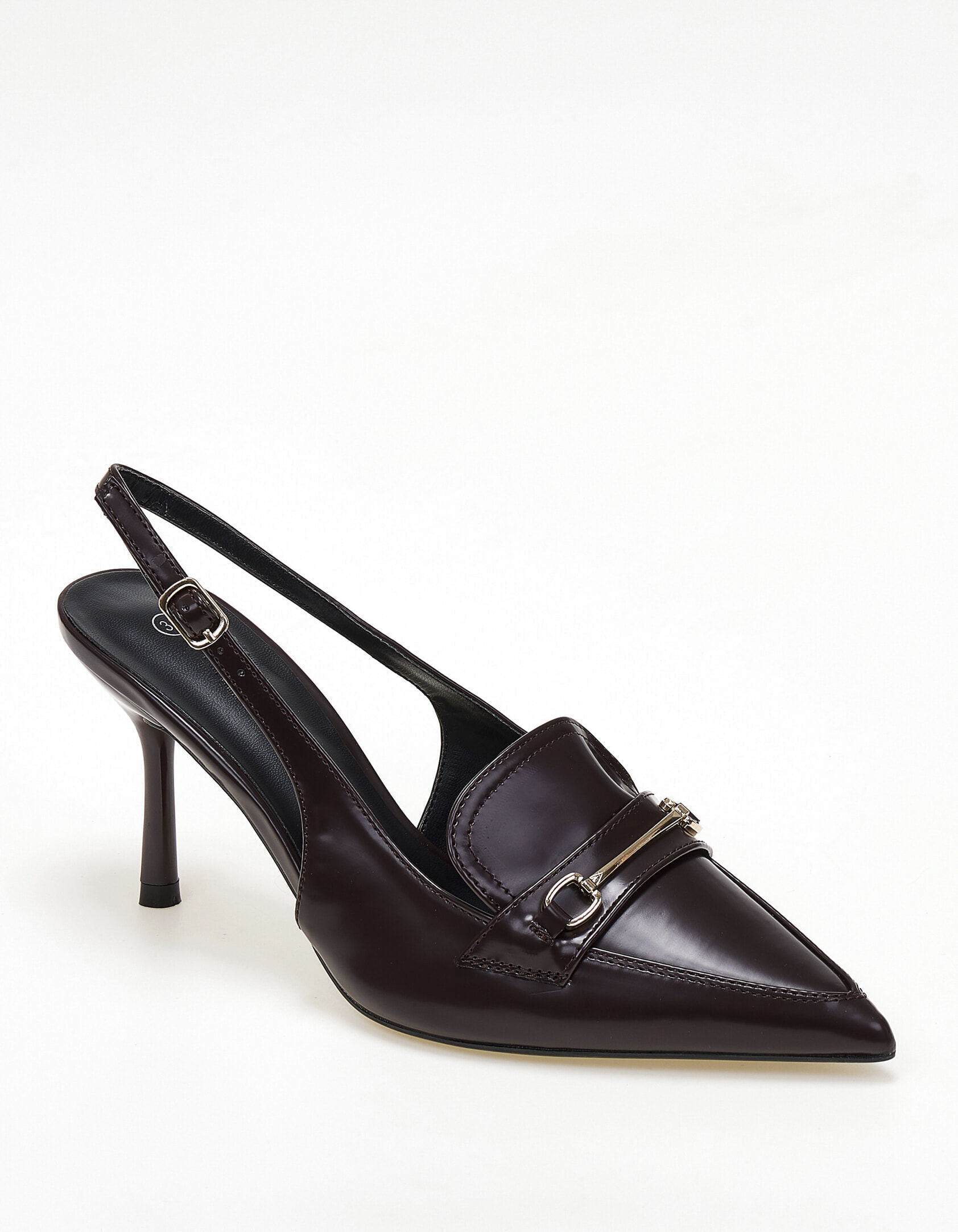 Issue Slingback γόβες με χρυσή αγκράφα - Μπορντώ