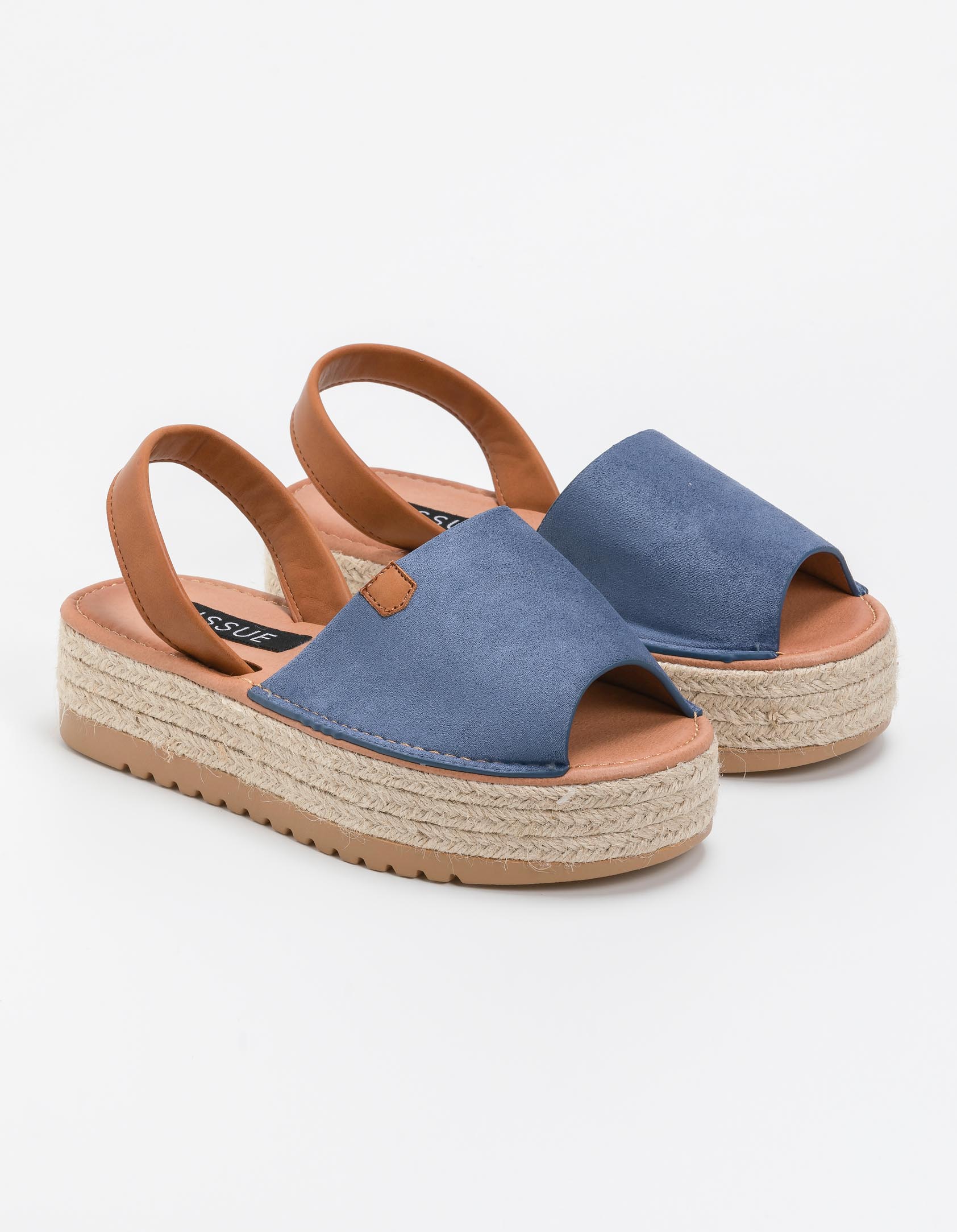 Πέδιλα flatform - Μπλε Ραφ