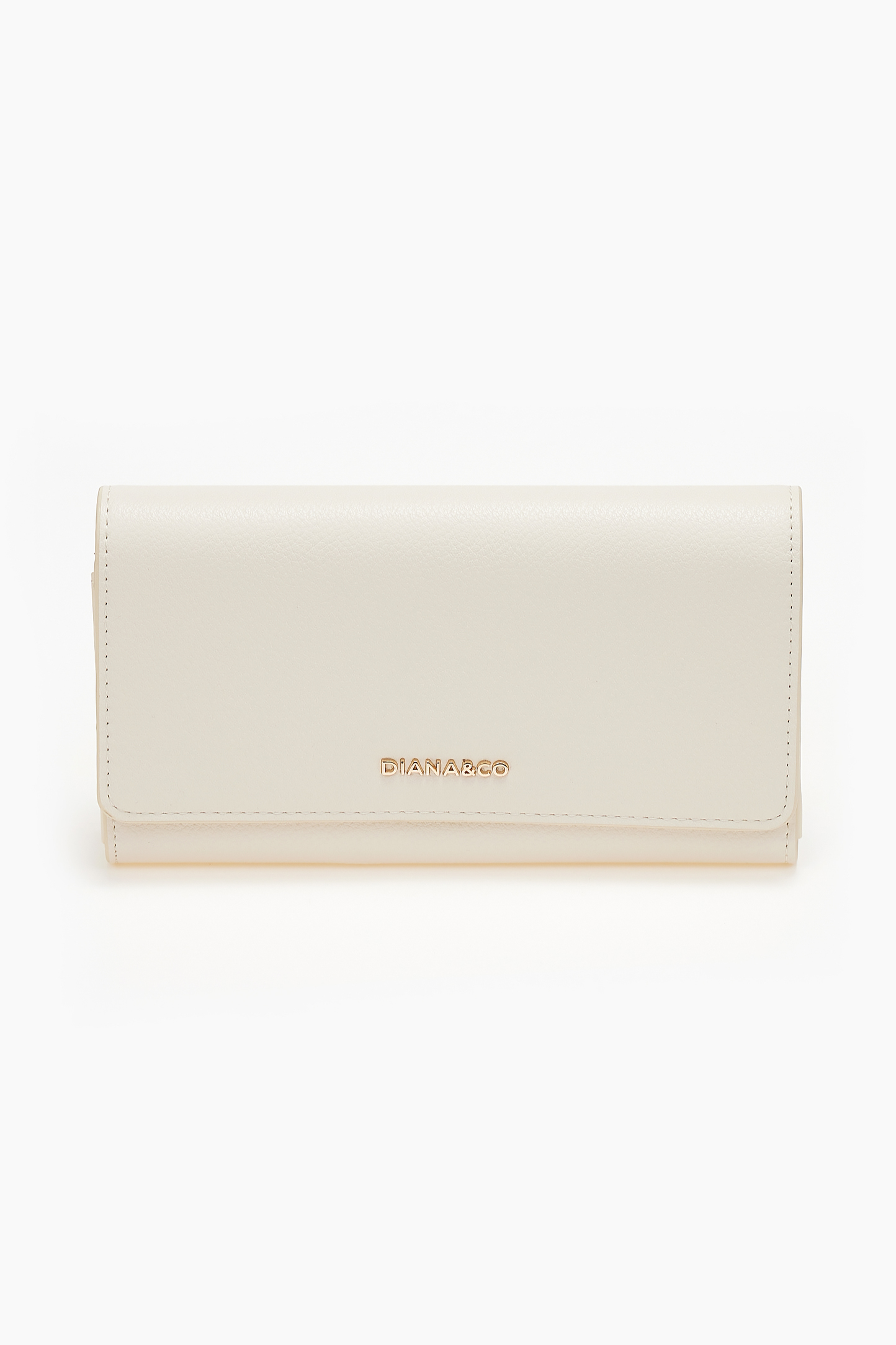 Γυναικείο πορτοφόλι με καπάκι - Εκρού