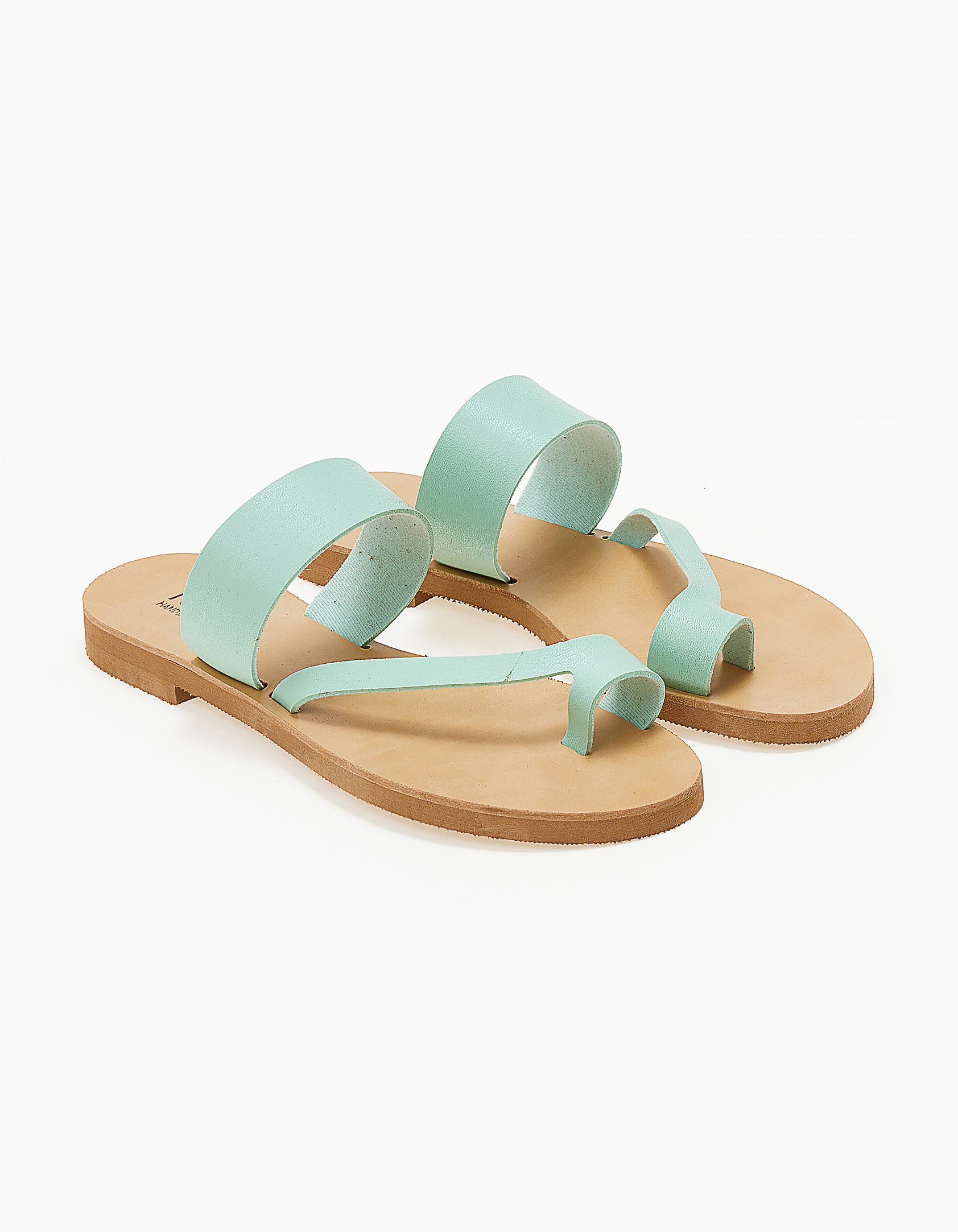 Φλατ σανδάλια με λοξό λουρί - Μέντα