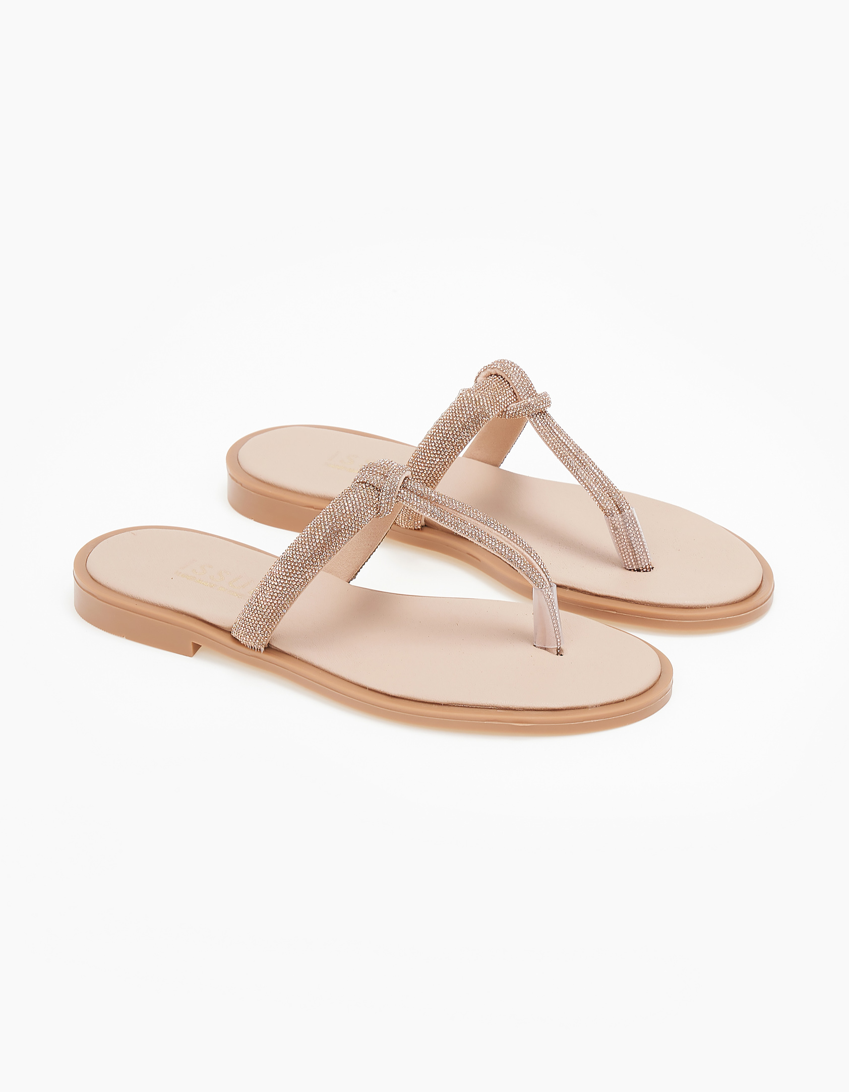 Ελληνικά χειροποίητα σανδάλια με στρας - Χαλκός