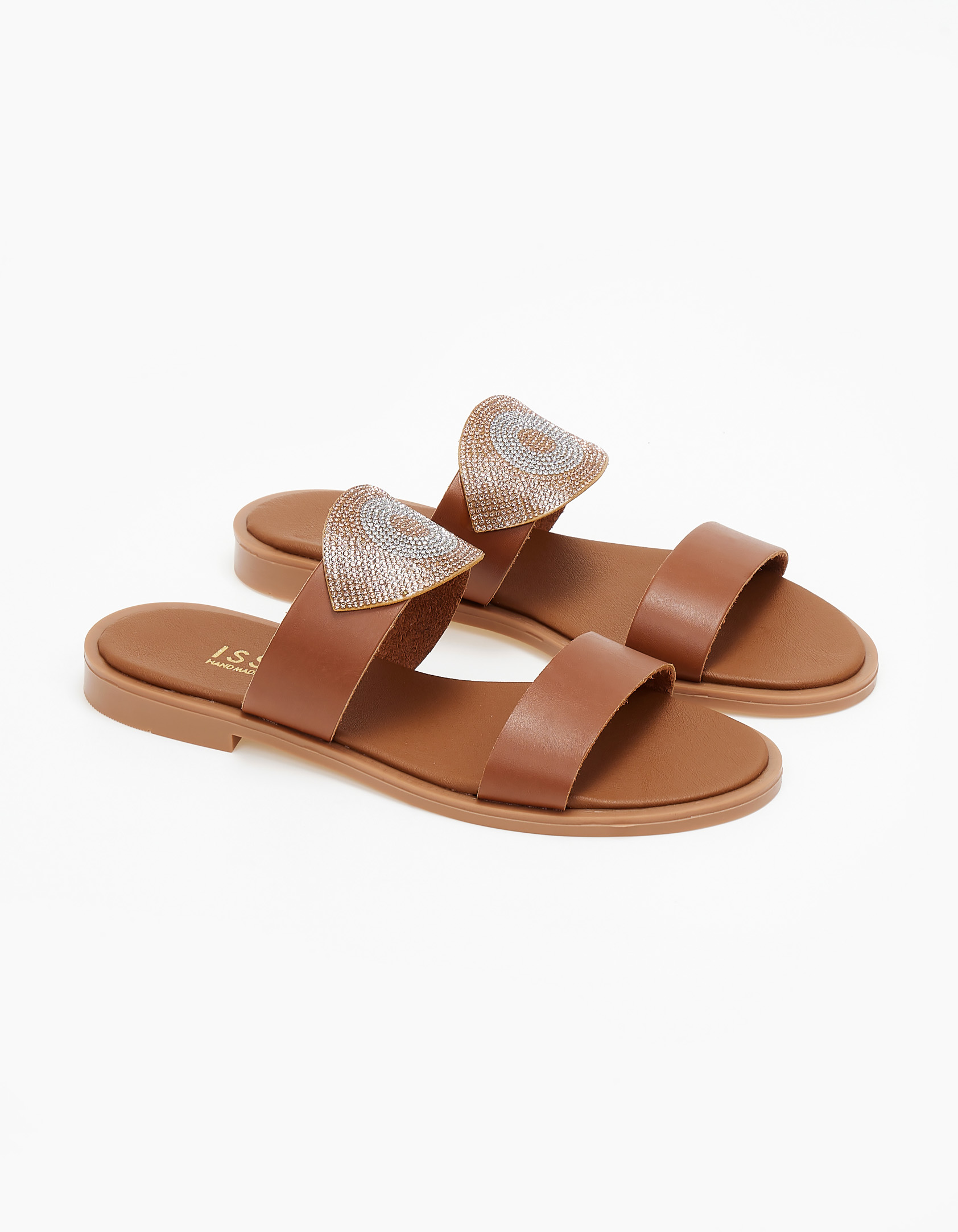 Σανδάλια με διακοσμητικό σχέδιο strass - Ταμπά