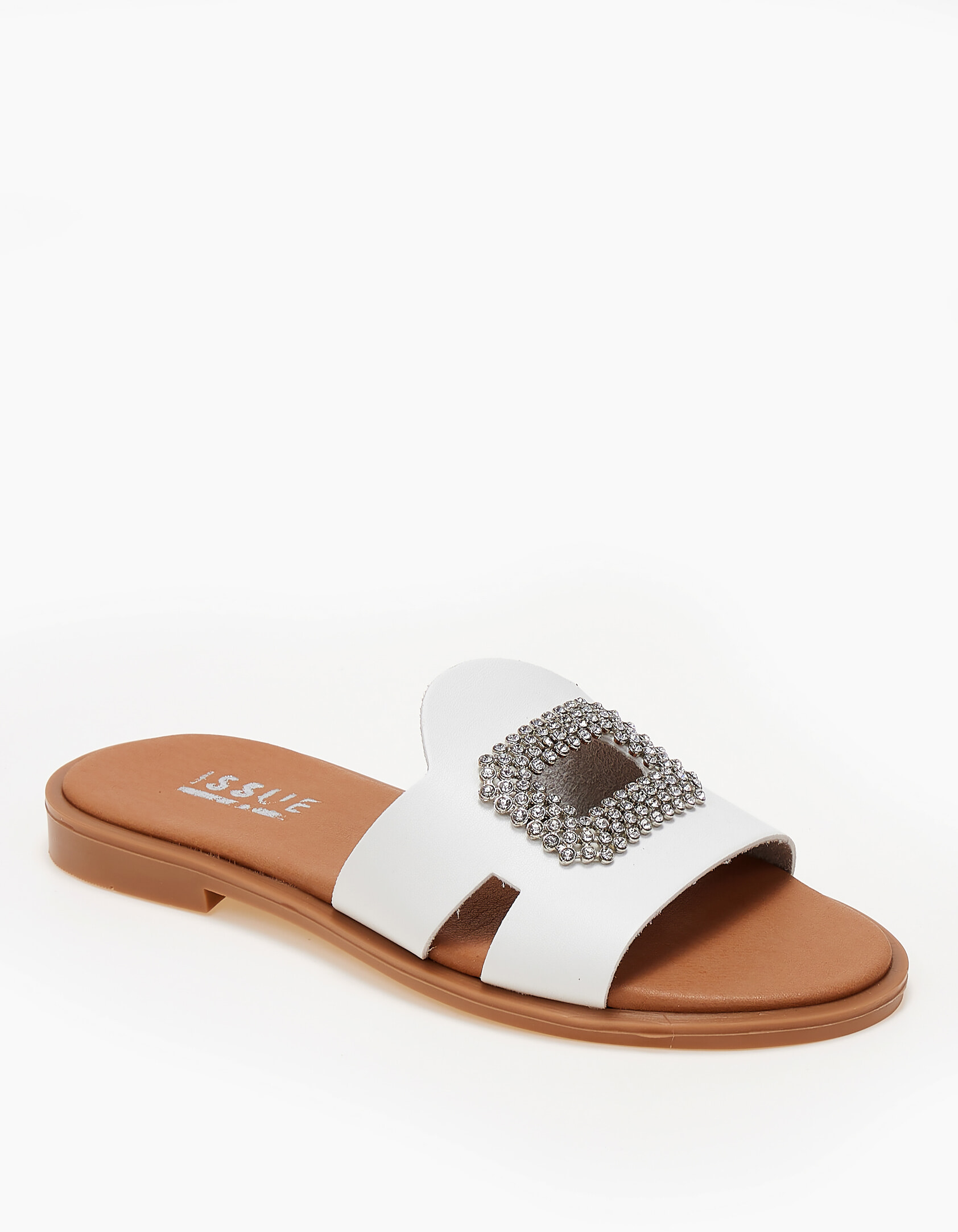 Σανδάλια handmade in Greece με αγκράφα - Λευκό φωτογραφία