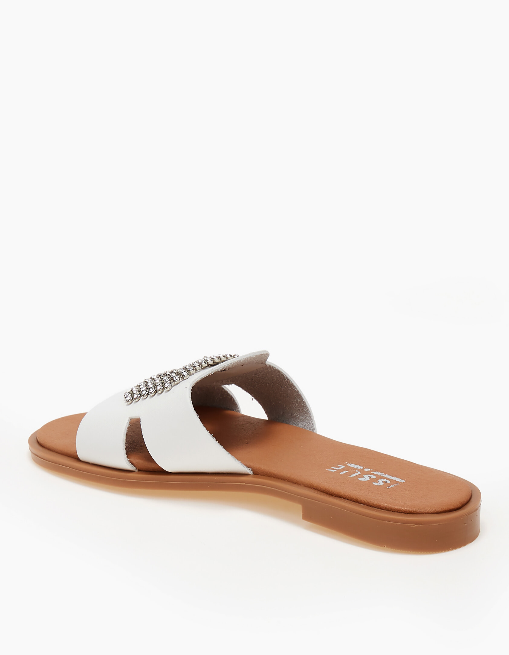 Σανδάλια handmade in Greece με αγκράφα - Λευκό φωτογραφία