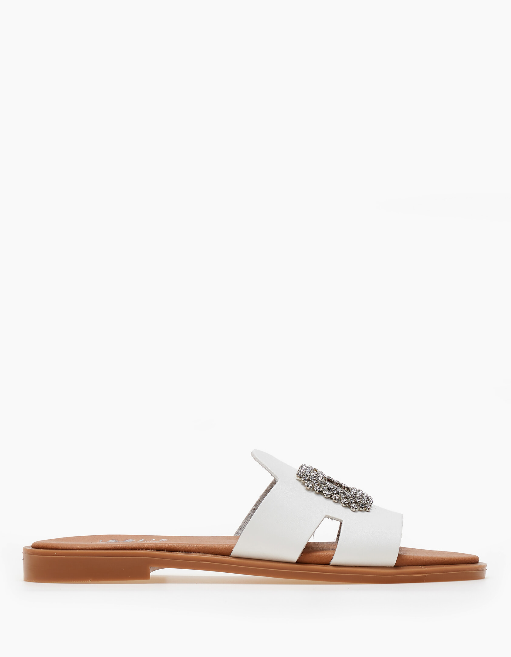 Σανδάλια handmade in Greece με αγκράφα - Λευκό φωτογραφία