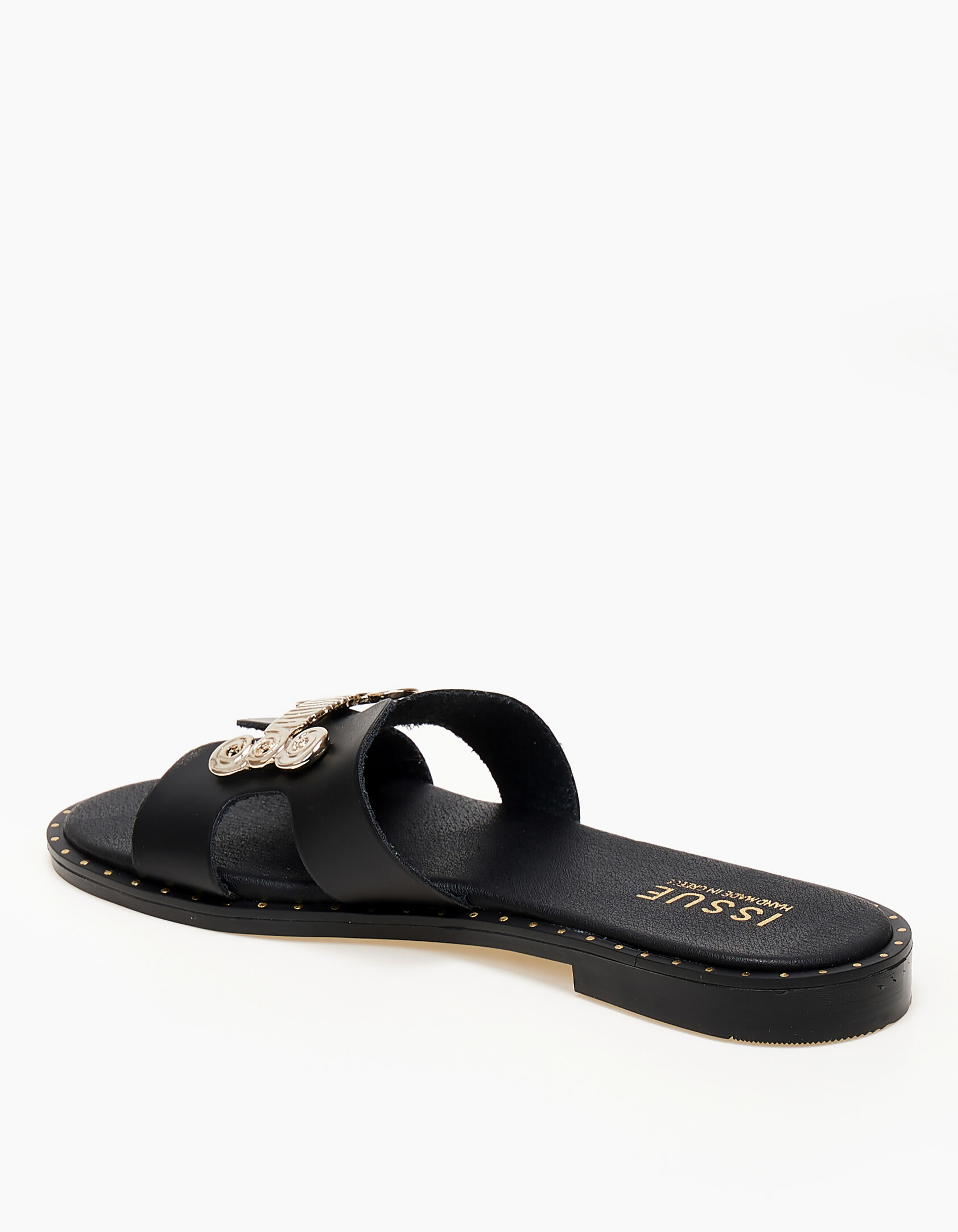 Φλατ σανδάλια handmade in Greece - Μαύρο φωτογραφία