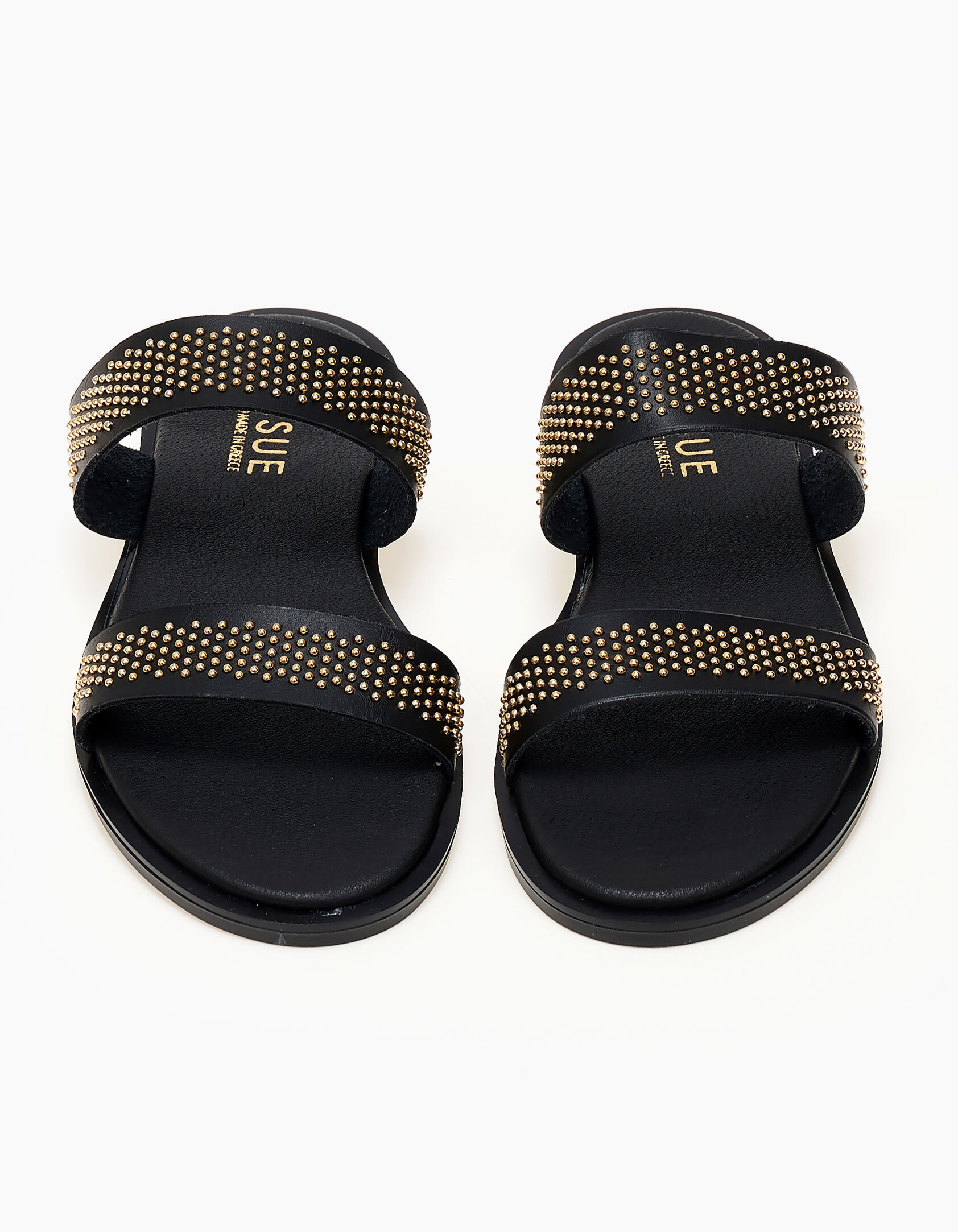 Ελληνικά handmade σανδάλια με μικρά τρουκς - Μαύρο φωτογραφία