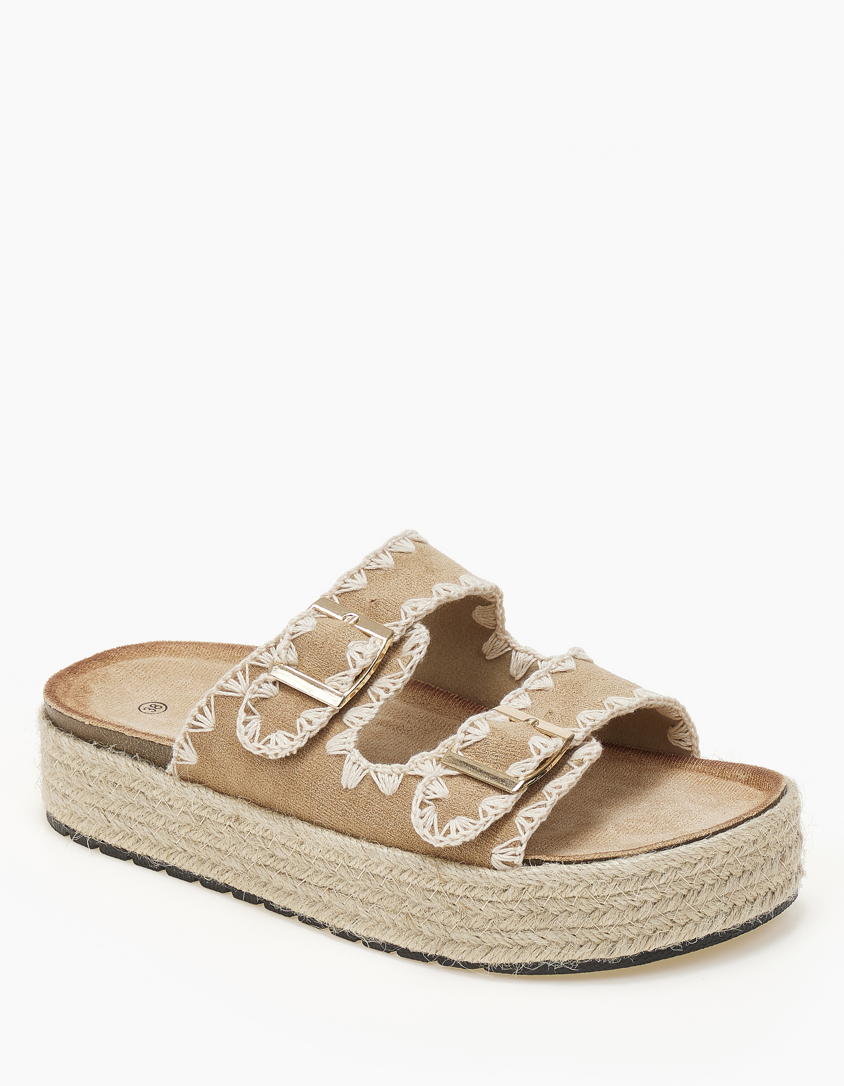 Γυναικεία σανδάλια flatform με σχοινί στη σόλα - Πούρο