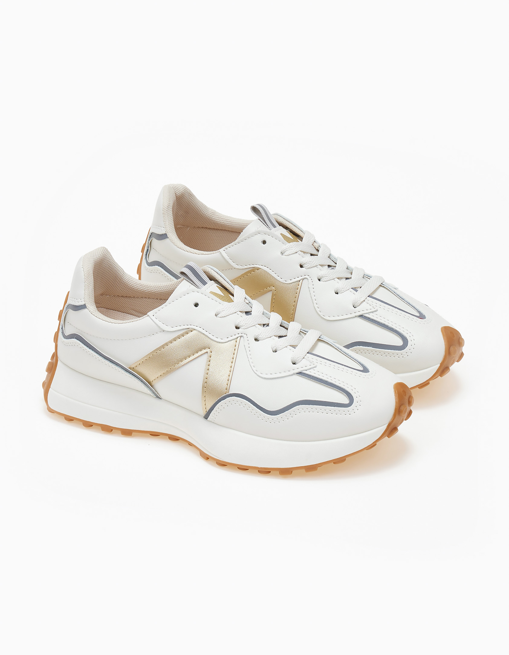 Sneakers με λεπτομέρεια χρώματος - Χρυσό