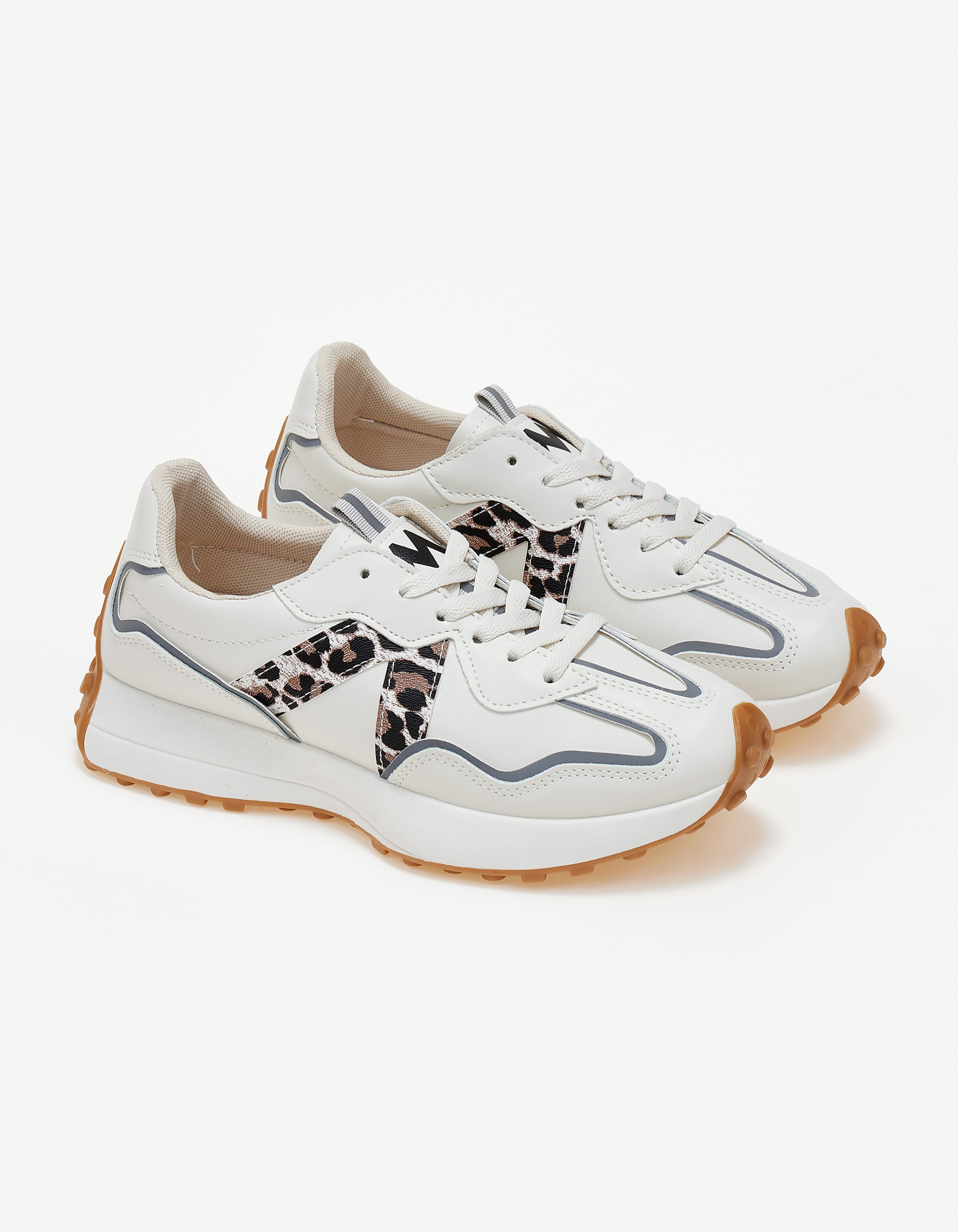 Sneakers με λεπτομέρεια χρώματος - Λεοπάρ
