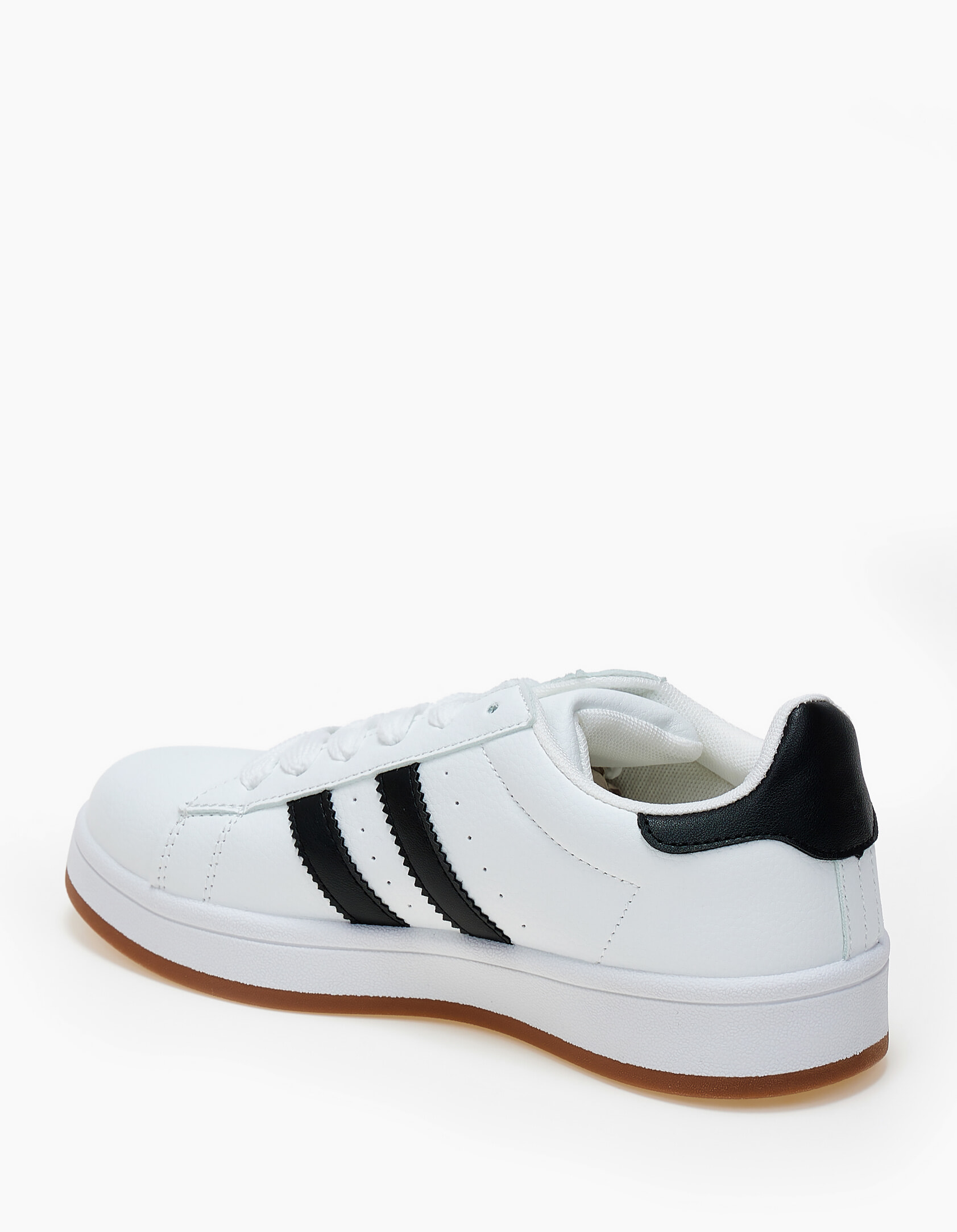 Sneakers χαμηλά με ρίγες στο πλάι - Λευκό φωτογραφία