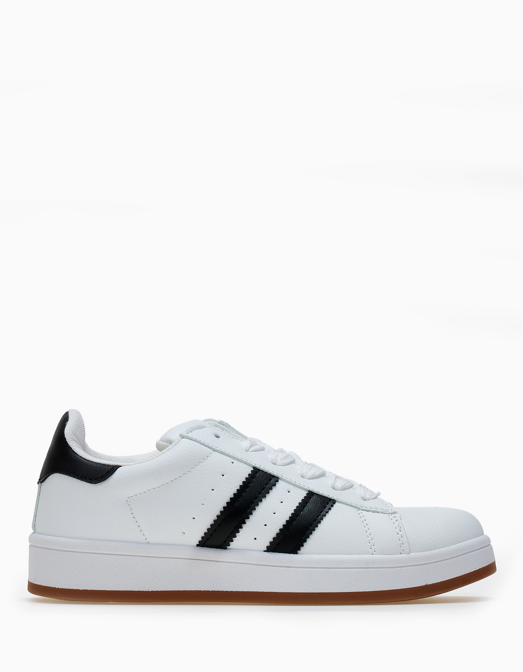 Sneakers χαμηλά με ρίγες στο πλάι - Λευκό