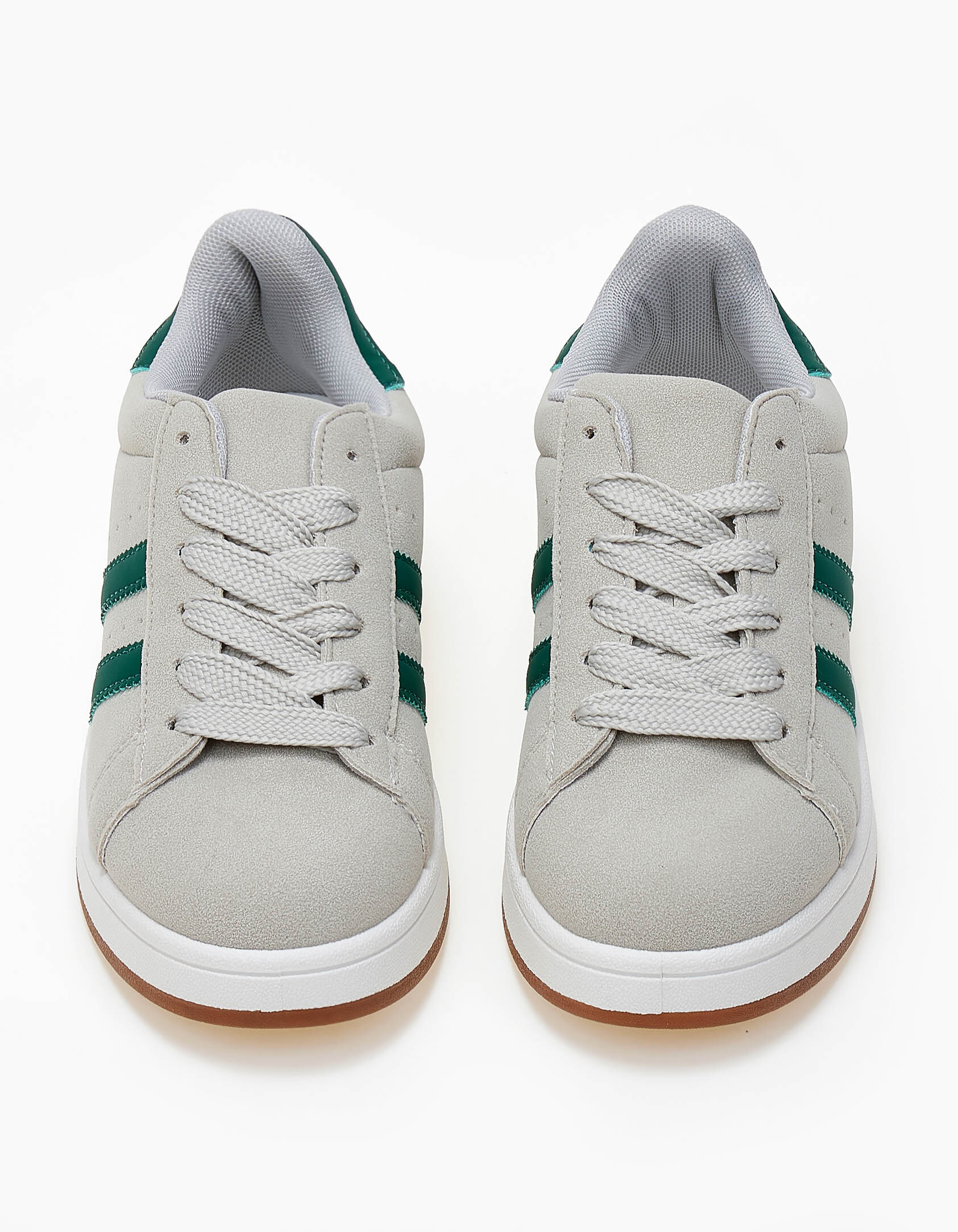Sneakers χαμηλά με ρίγες στο πλάι - Πράσινο