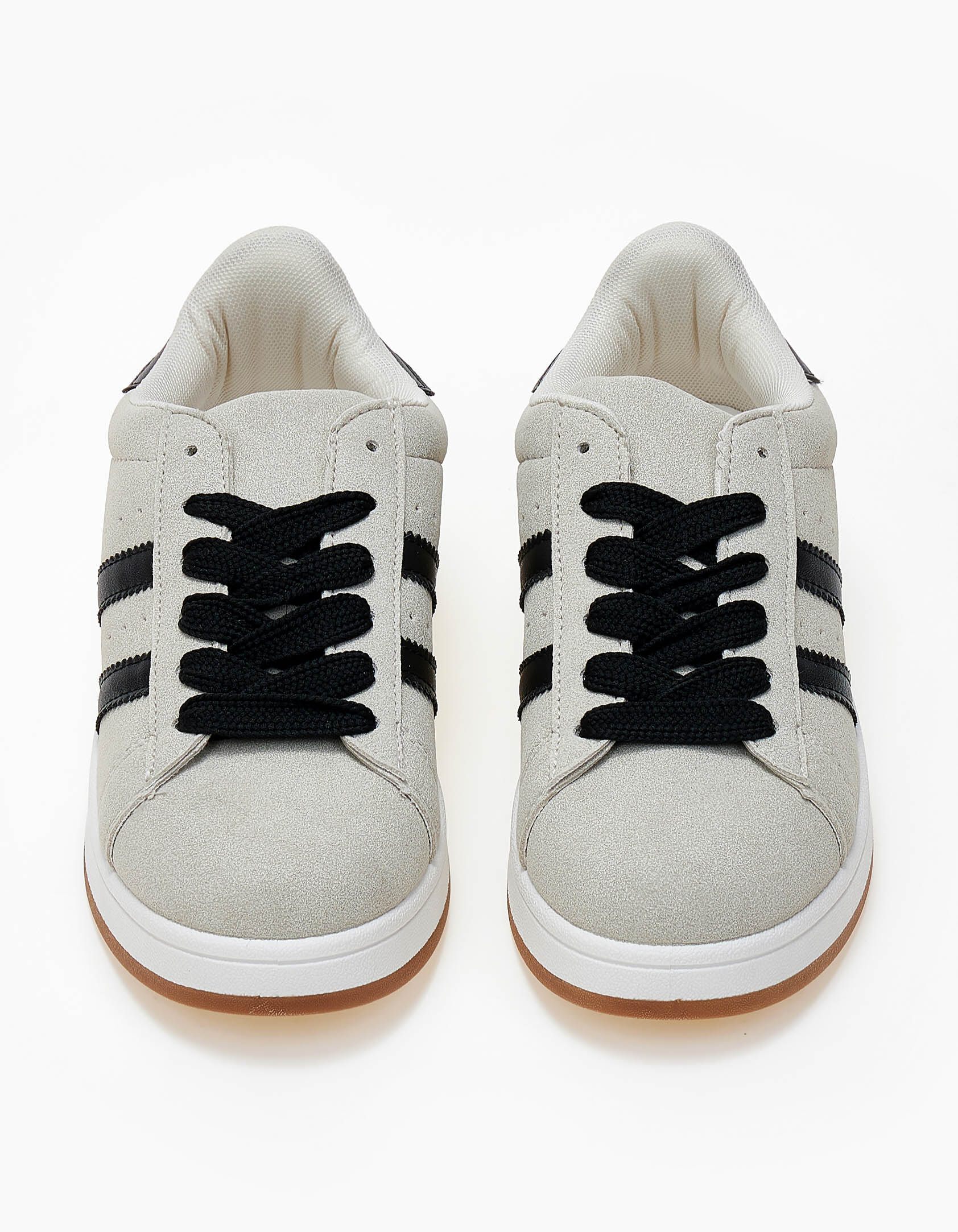 Sneakers χαμηλά με ρίγες στο πλάι - Μπεζ