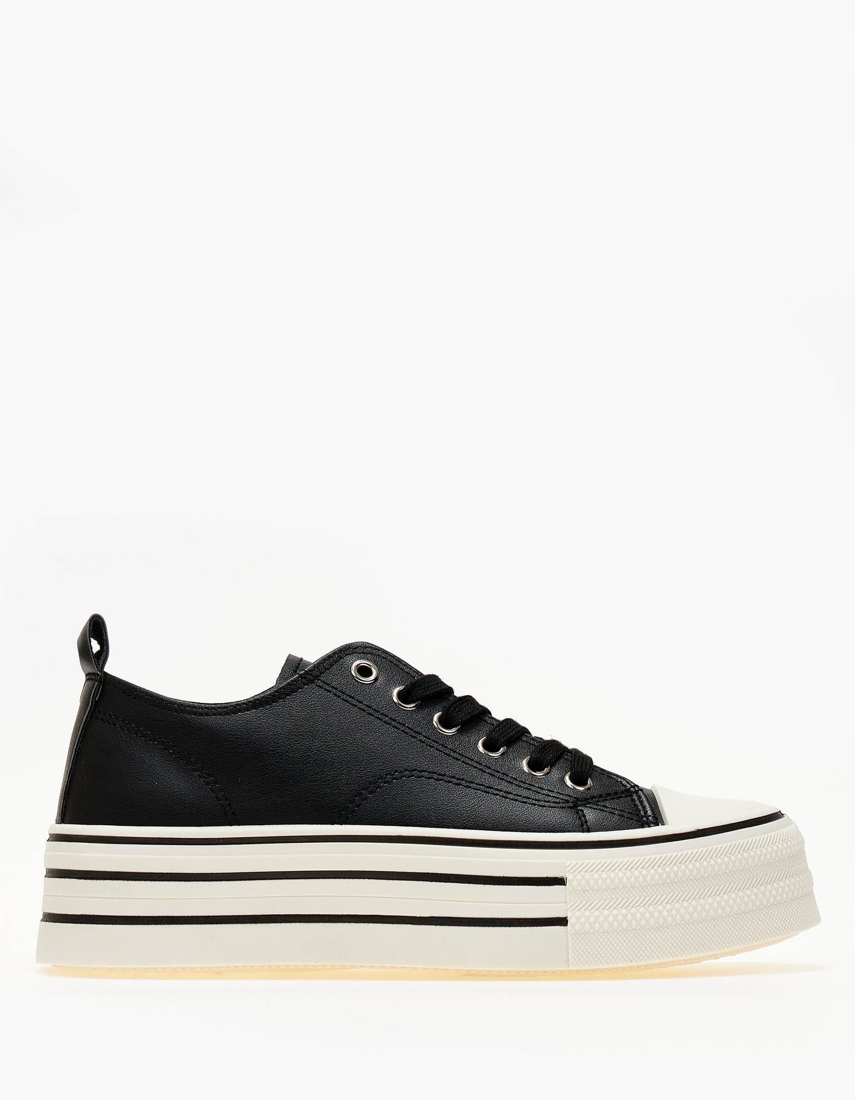 Γυναικεία sneakers με ψηλή σόλα - Μαύρο