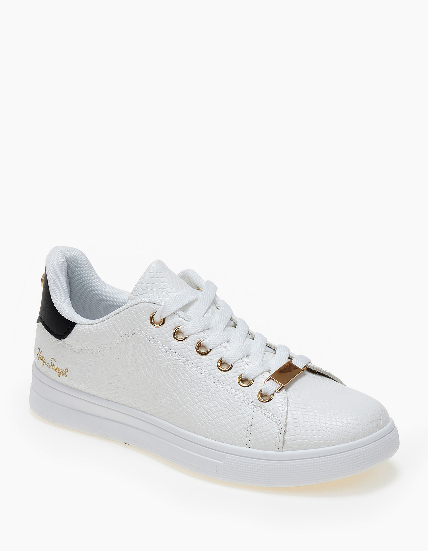 Γυναικεία sneakers με χαμηλή σόλα - Λευκό-Μαύρο φωτογραφία