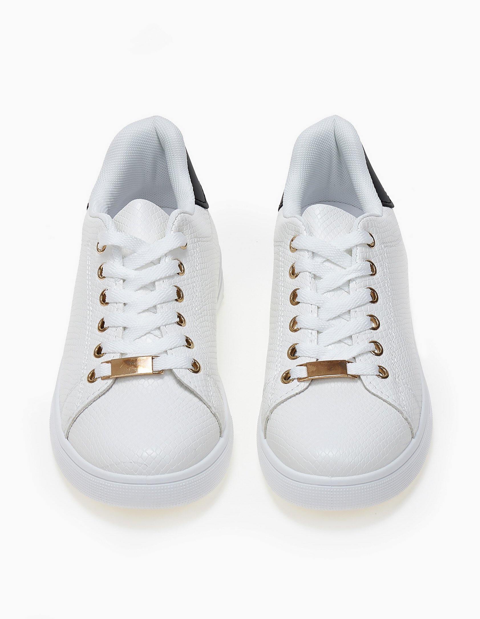 Γυναικεία sneakers με χαμηλή σόλα - Λευκό-Μαύρο φωτογραφία