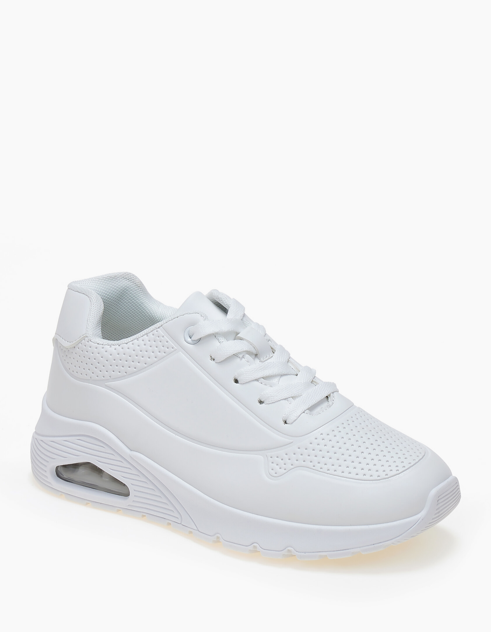 Γυναικεία sneakers μονόχρωμα με αερόσολα - Λευκό φωτογραφία