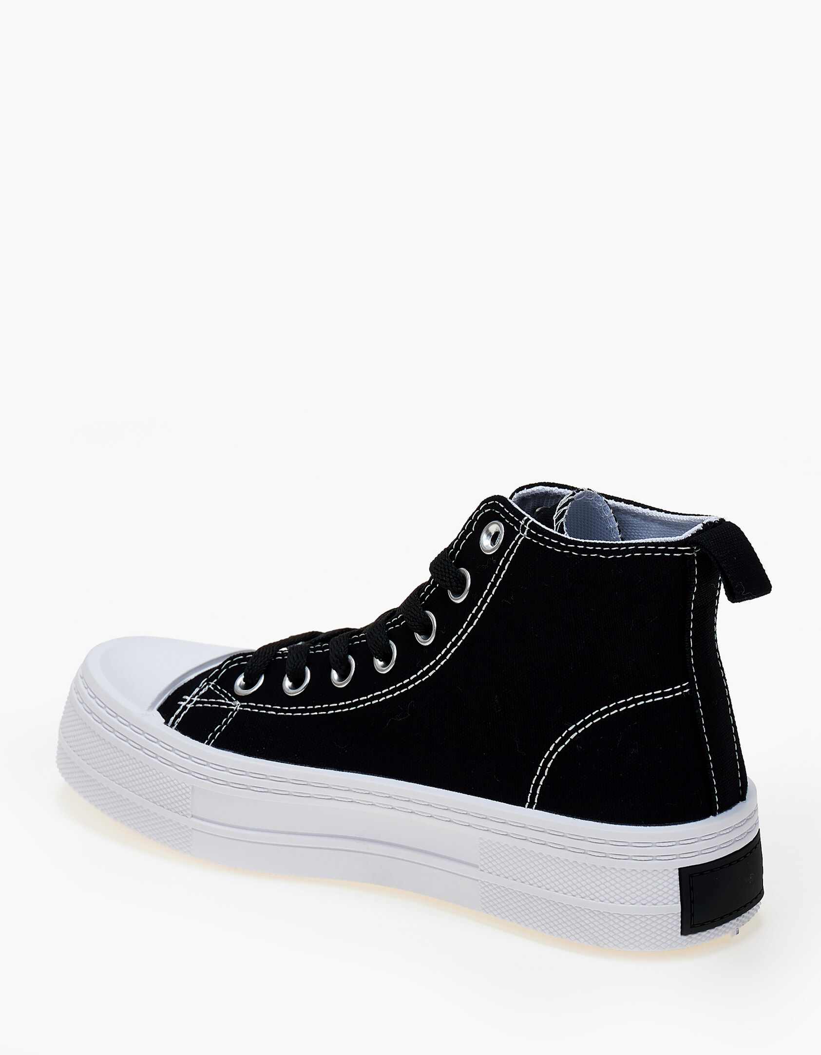 Γυναικεία sneakers μποτάκια, δίσολα, υφασμάτινα - Μαύρο φωτογραφία