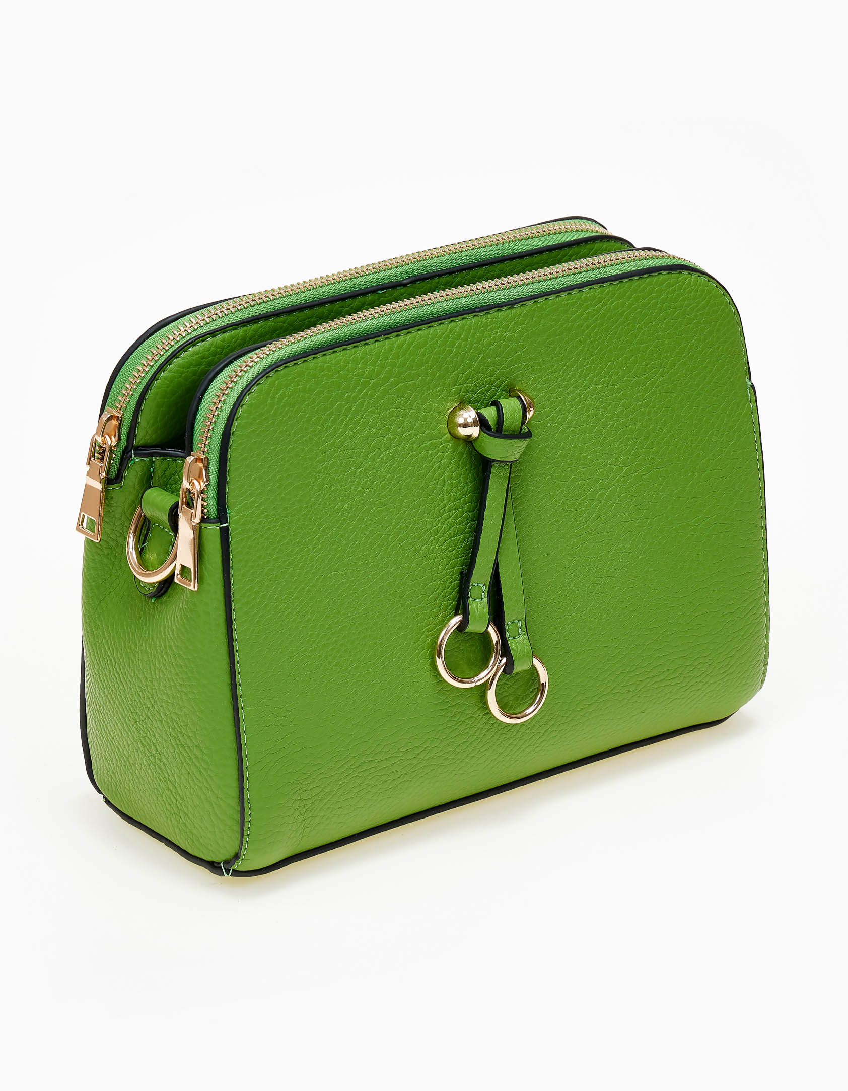 Γυναικεία τσάντα χιαστί με χρυσές λεπτομέρεις - Πράσινο