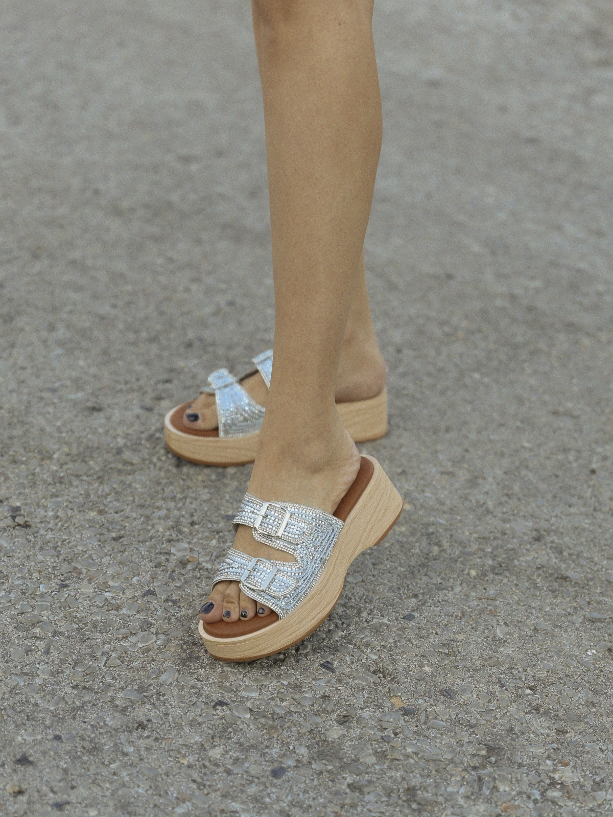 Issue Πλατφόρμες με ρυθμιζόμενα ζωνάκια - Ασημί