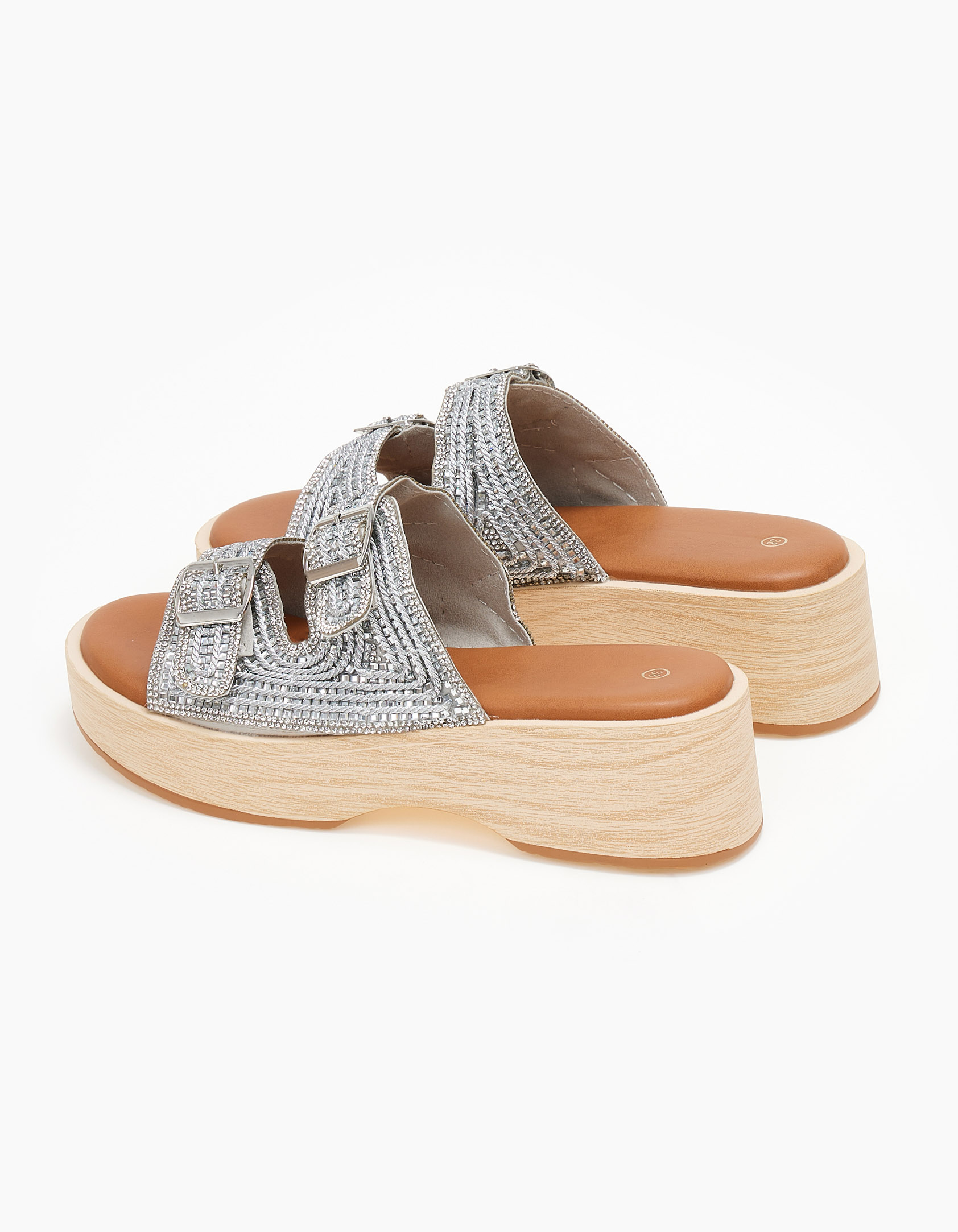 Πλατφόρμες με ρυθμιζόμενα ζωνάκια - Ασημί φωτογραφία