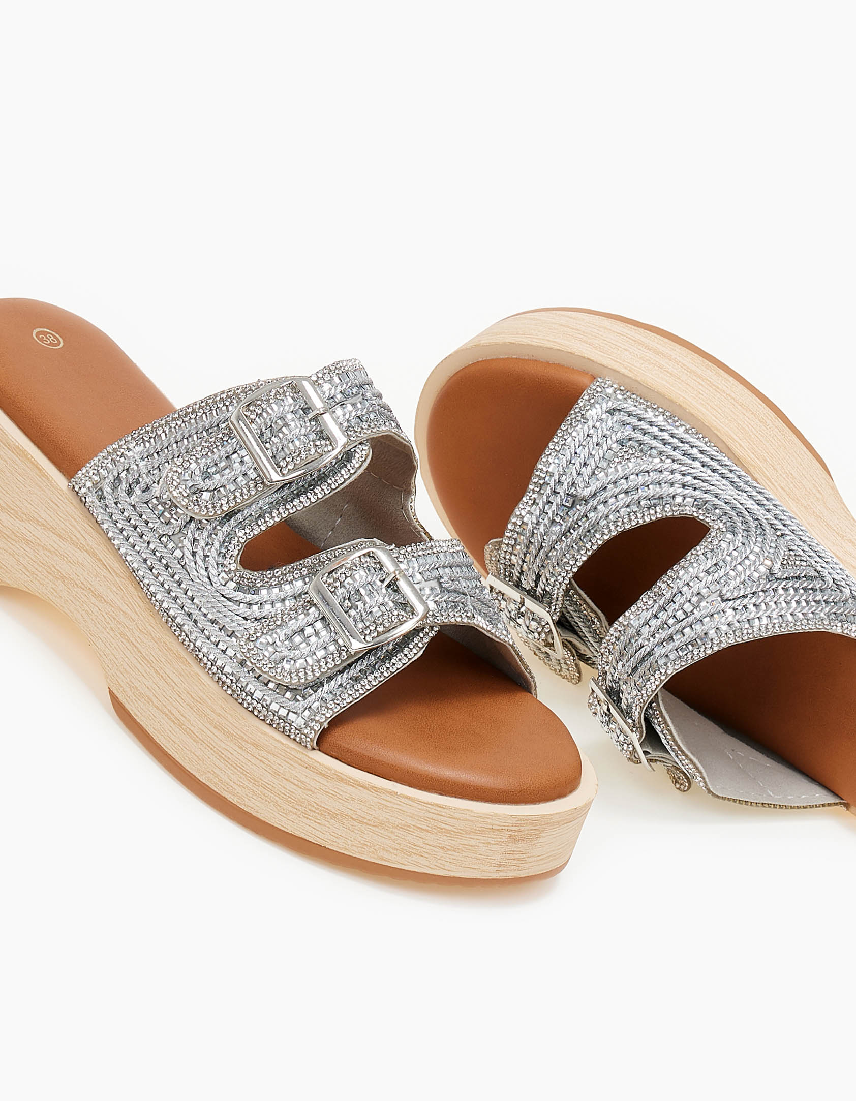 Πλατφόρμες με ρυθμιζόμενα ζωνάκια - Ασημί φωτογραφία