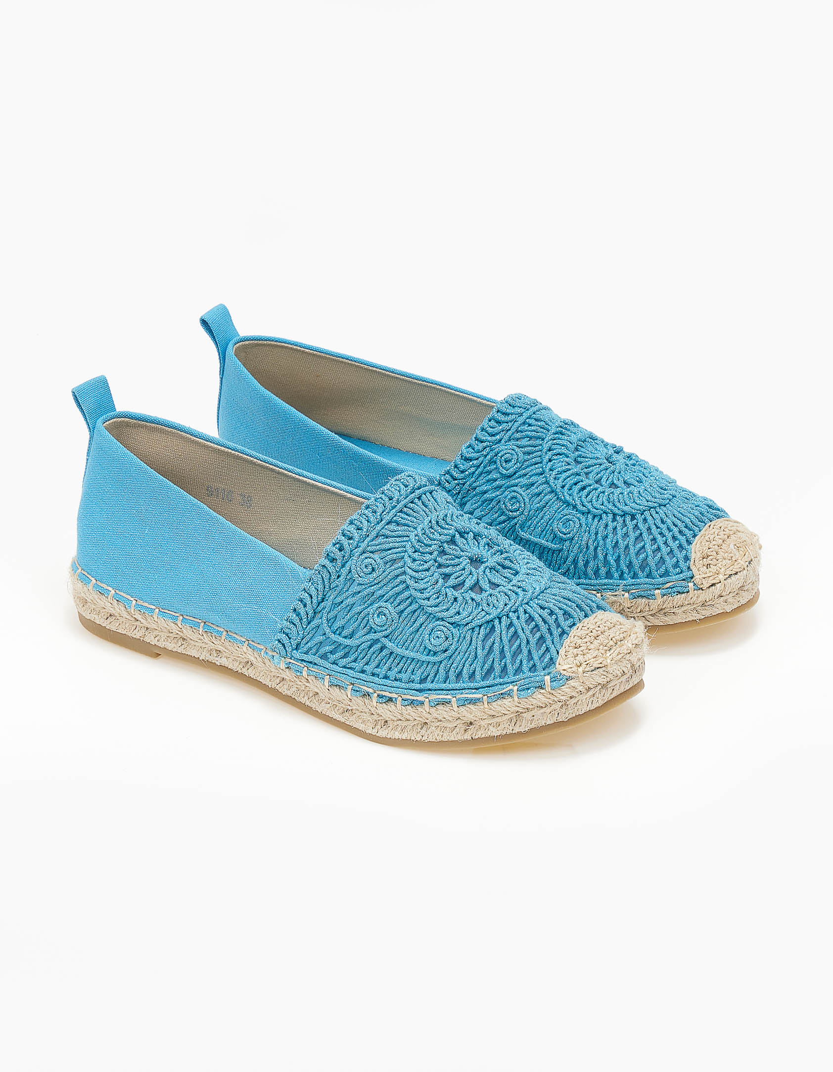 Εσπαντρίγιες με πλεκτό σχέδιο - Γαλάζιο