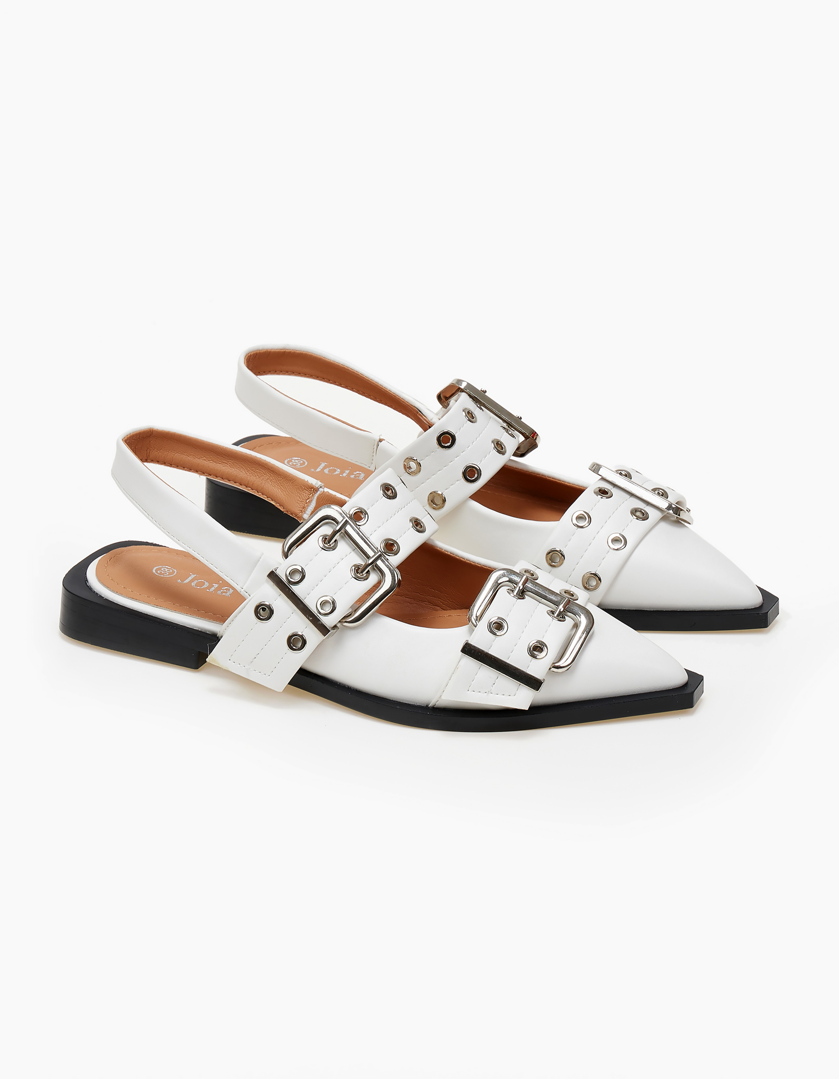 Χαμηλά εξώφτερνα rock γοβάκια - Λευκό