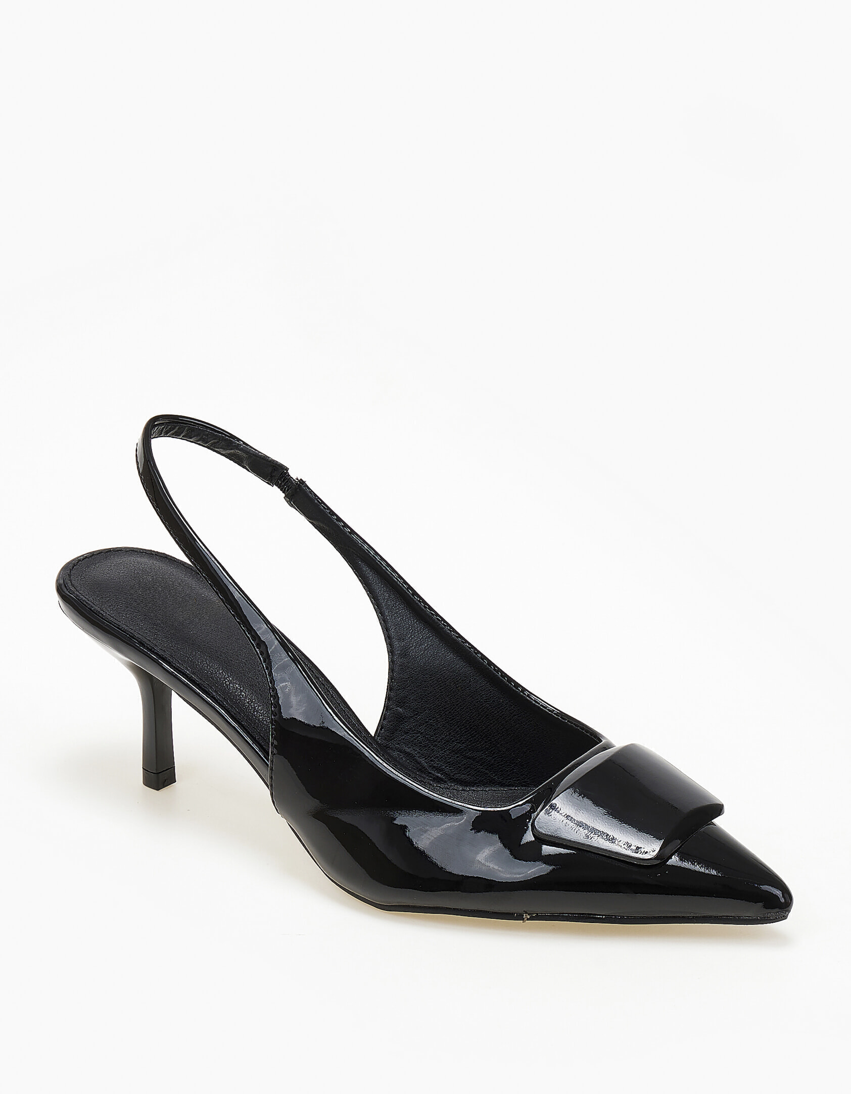 Slingback γόβες με αγκράφα - Μαύρο