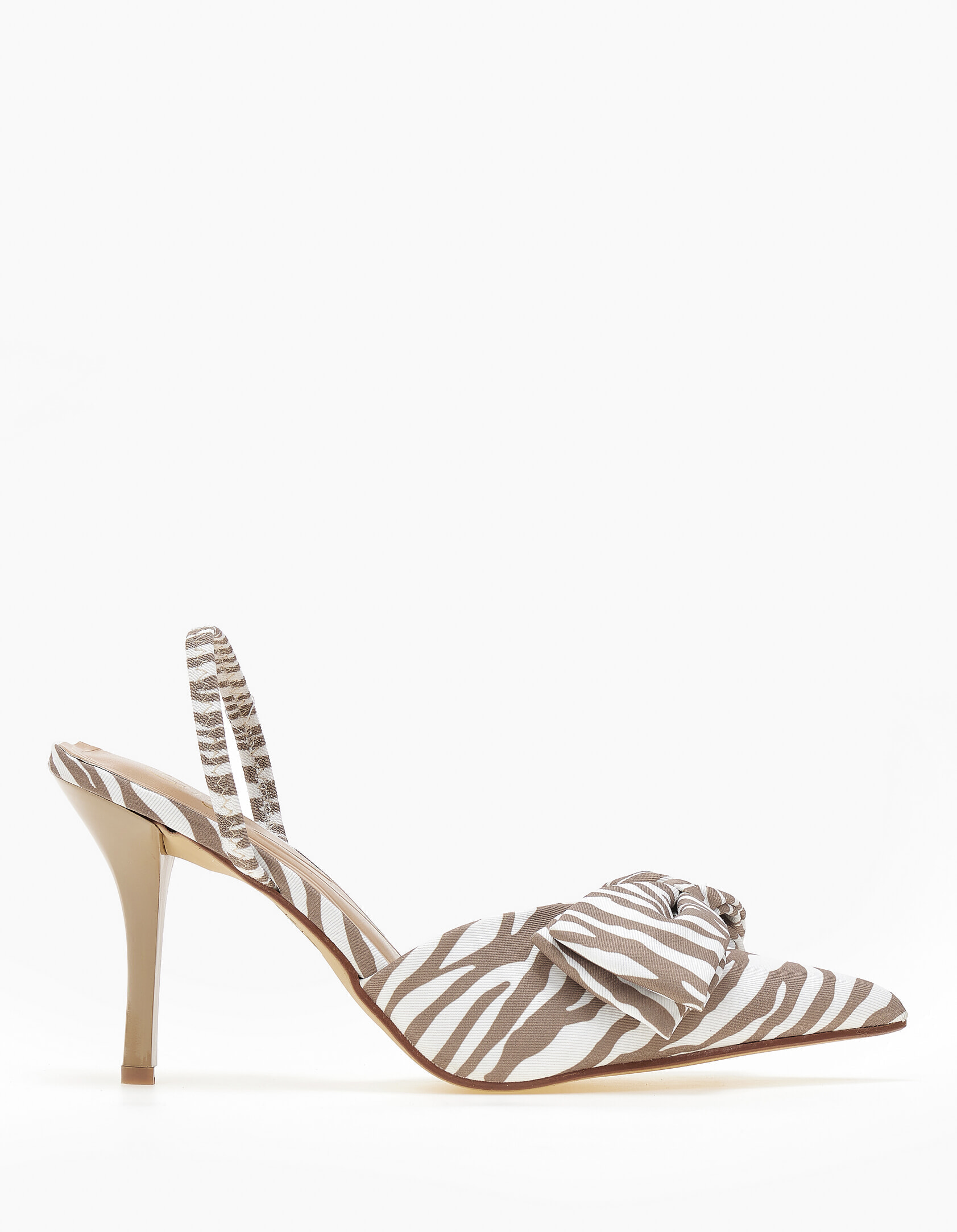 Slingback γόβες με διακοσμητικό φιόγκο - Zebra φωτογραφία