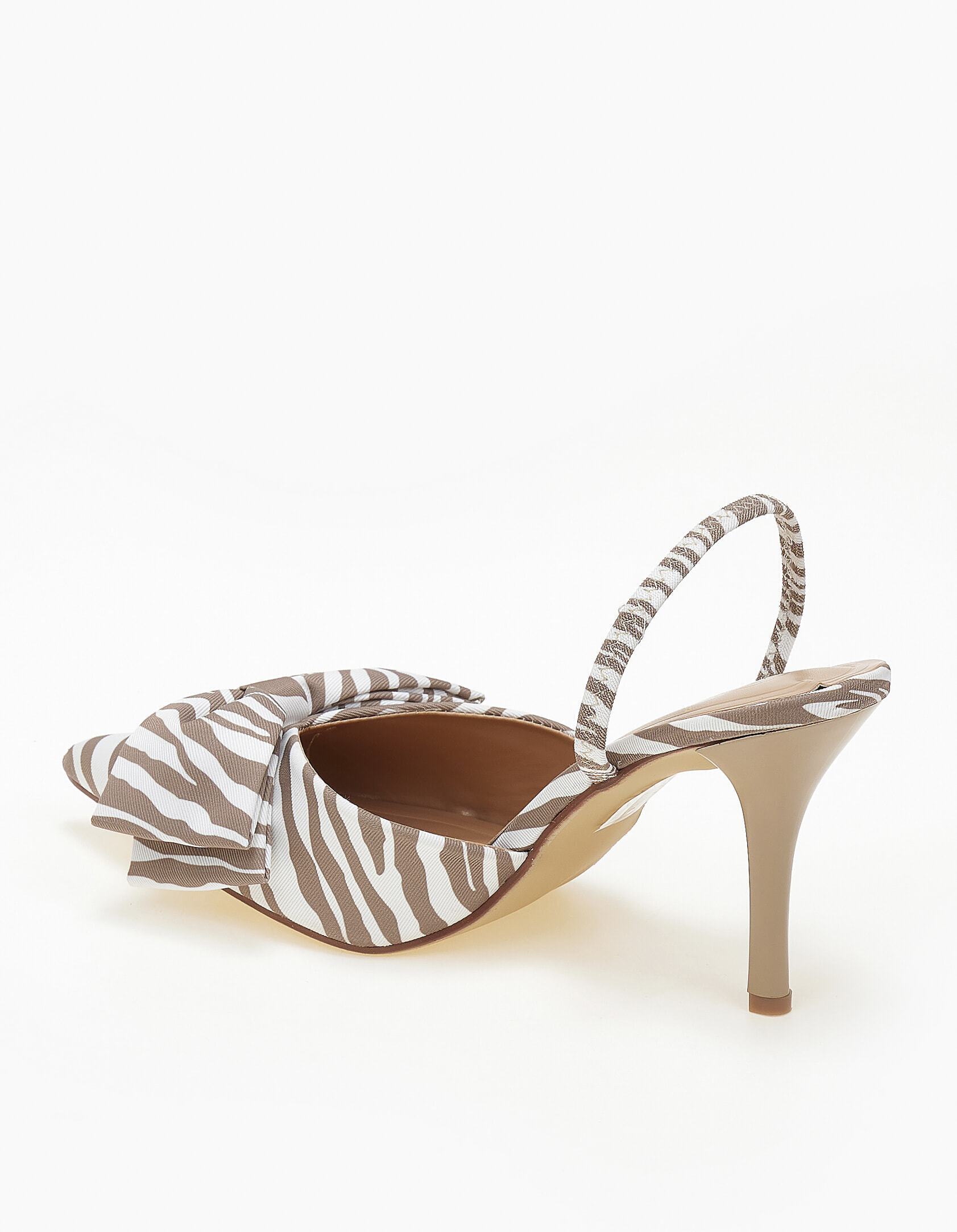 Slingback γόβες με διακοσμητικό φιόγκο - Zebra φωτογραφία