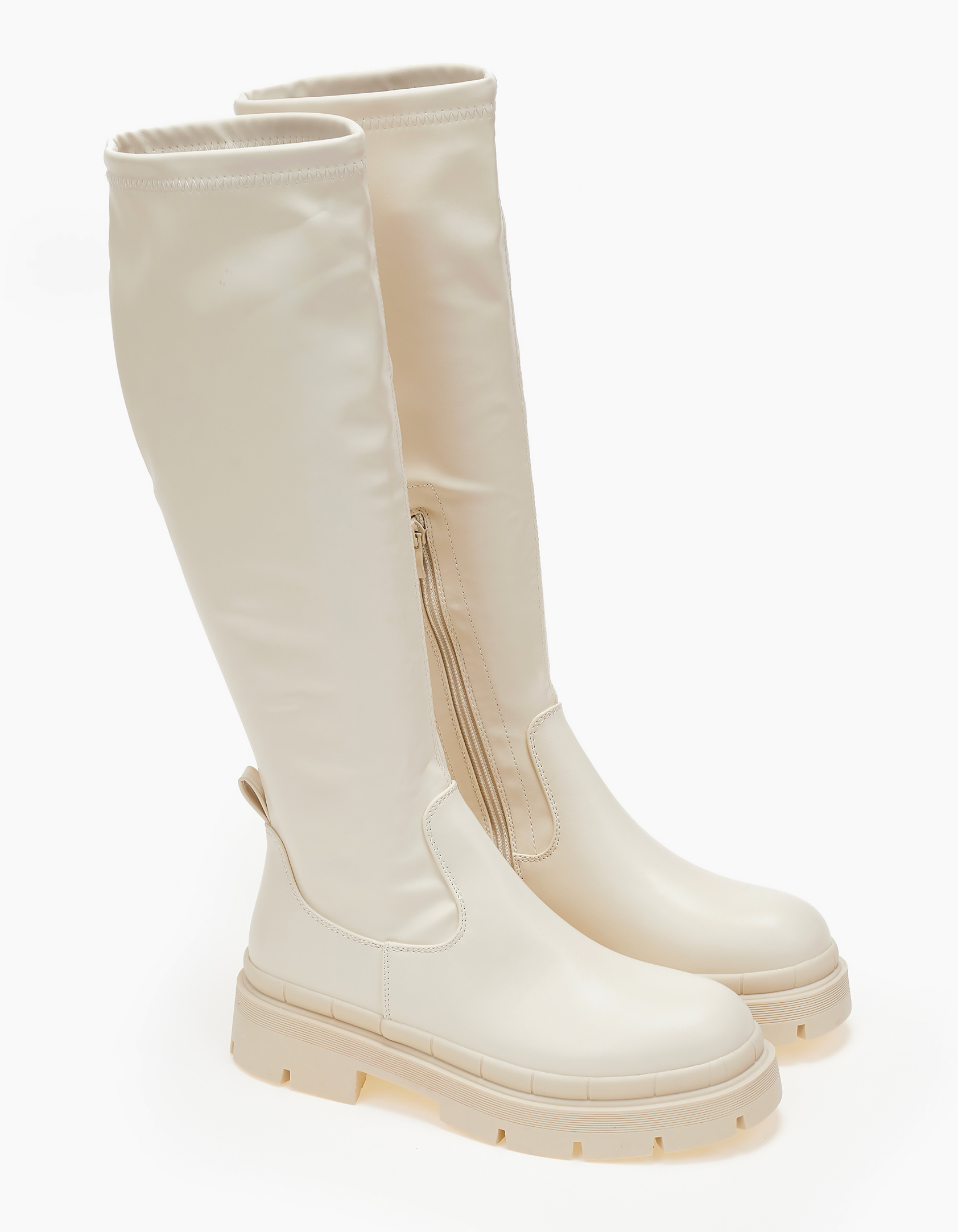 Μπότες δίσολες με ελαστική εφαρμογή - Μπεζ