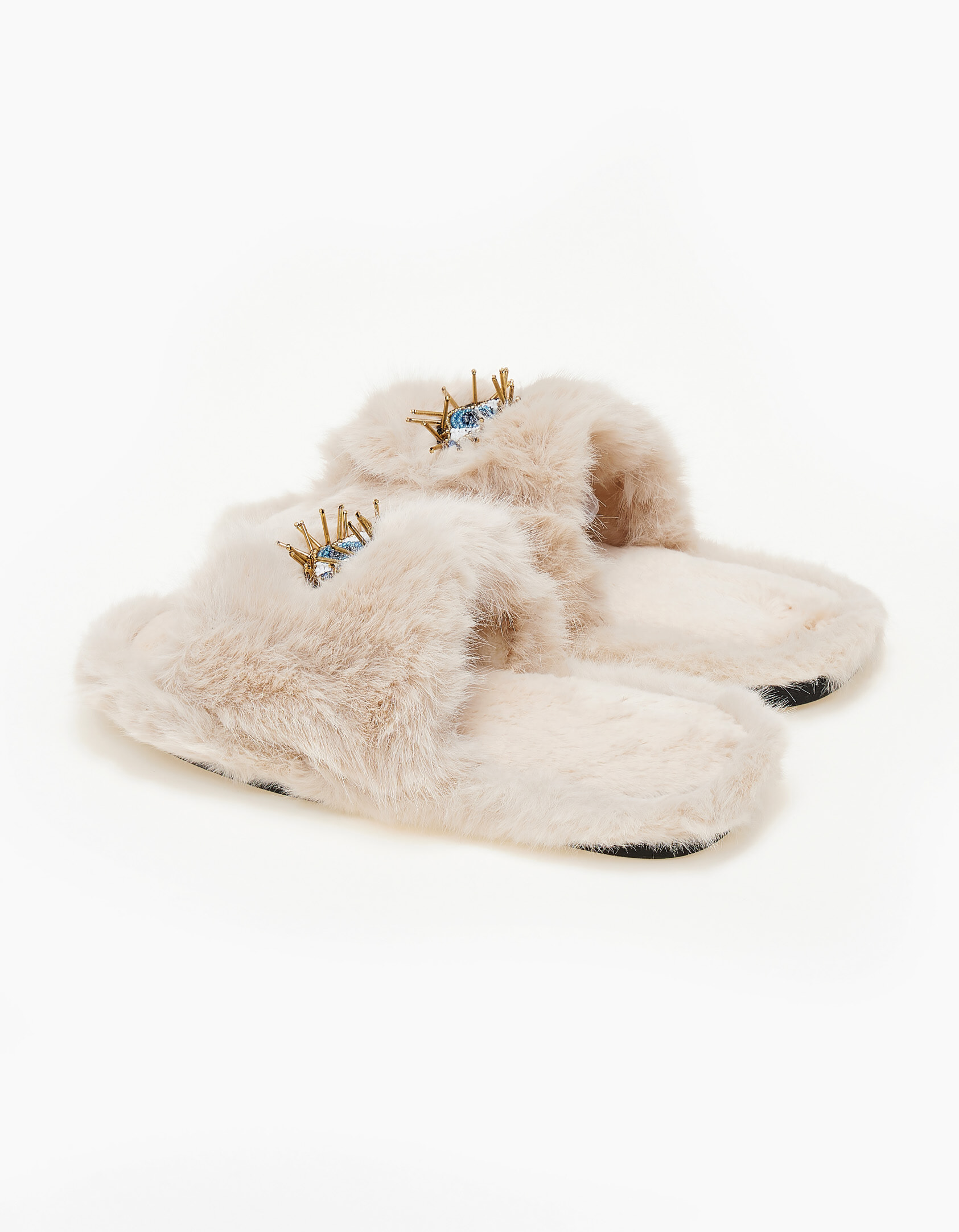 Γυναικείες παντόφλες - Μπεζ φωτογραφία