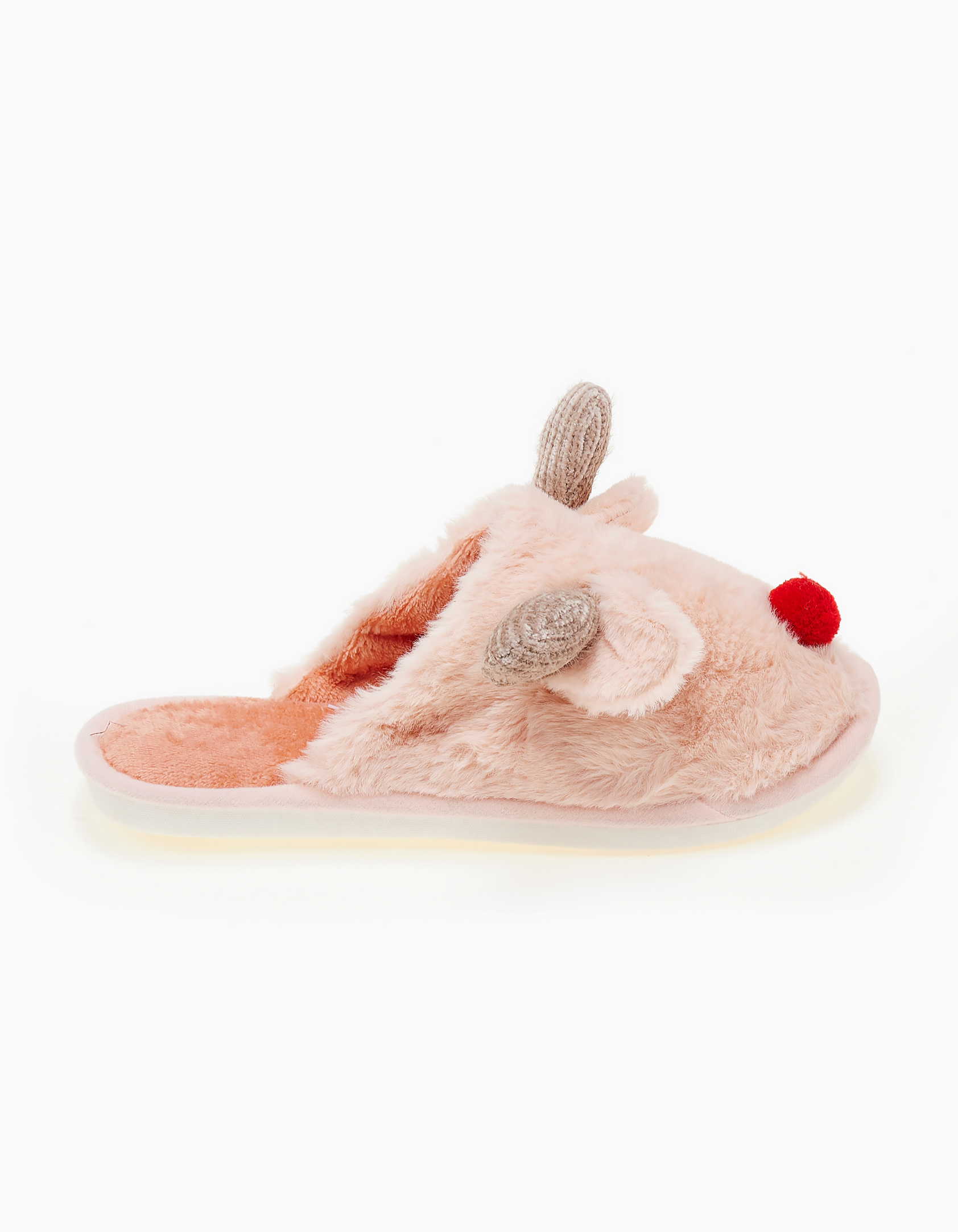 Γυναικείες παντόφλες ταρανδάκια - Ροζ φωτογραφία