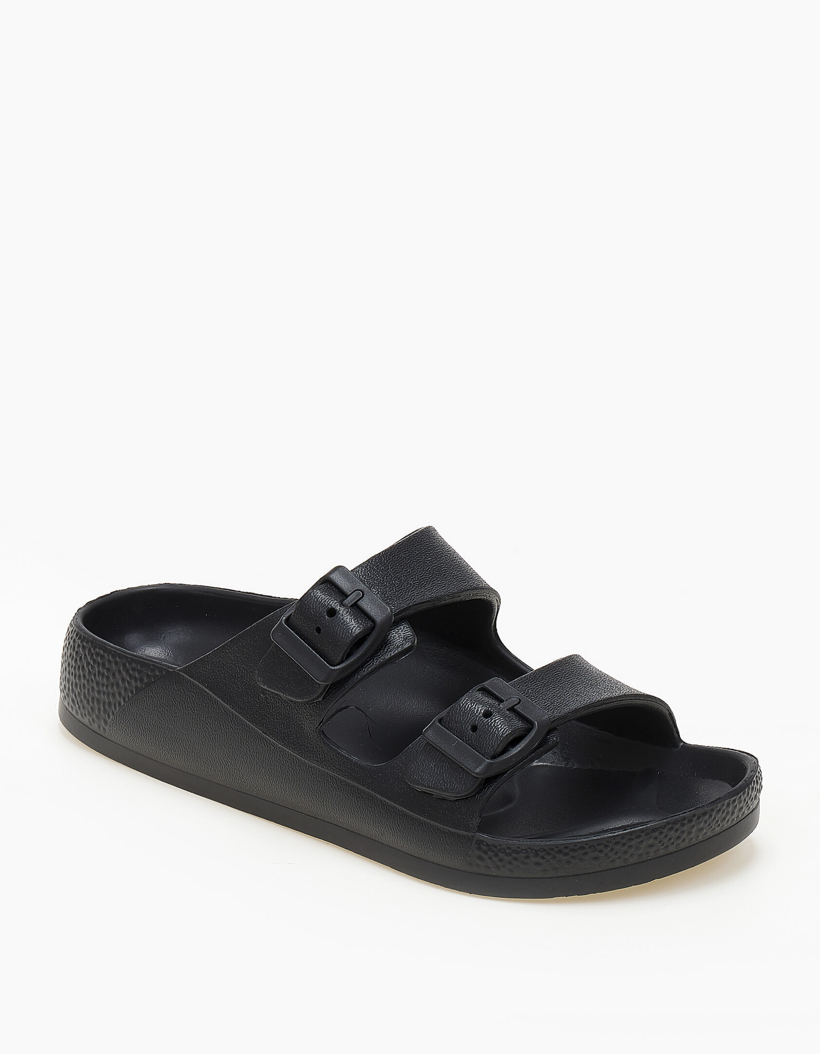 Γυναικείες σαγιονάρες με δύο τοκάδες - Μαύρο