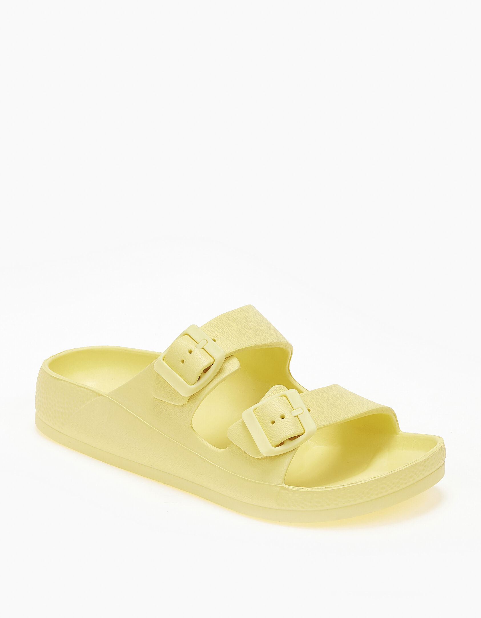 Γυναικείες σαγιονάρες με δύο τοκάδες - Κίτρινο