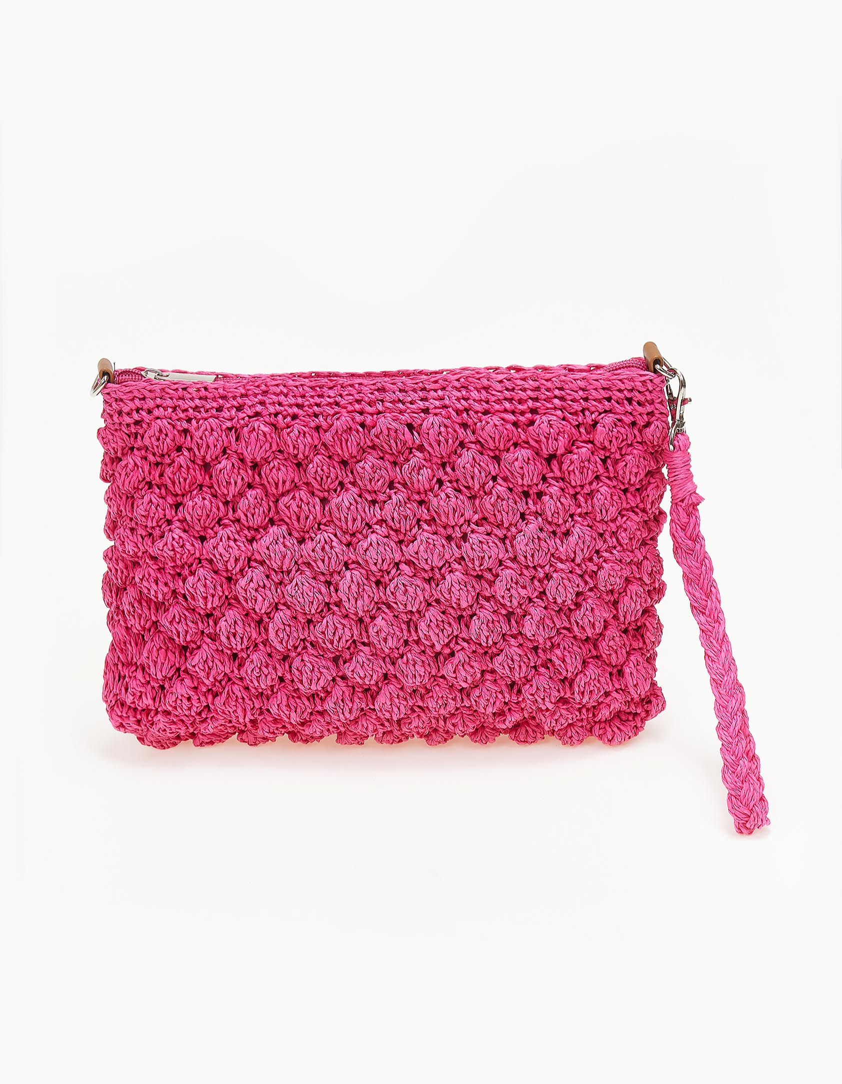 Πλεκτό τσαντάκι - Φούξια