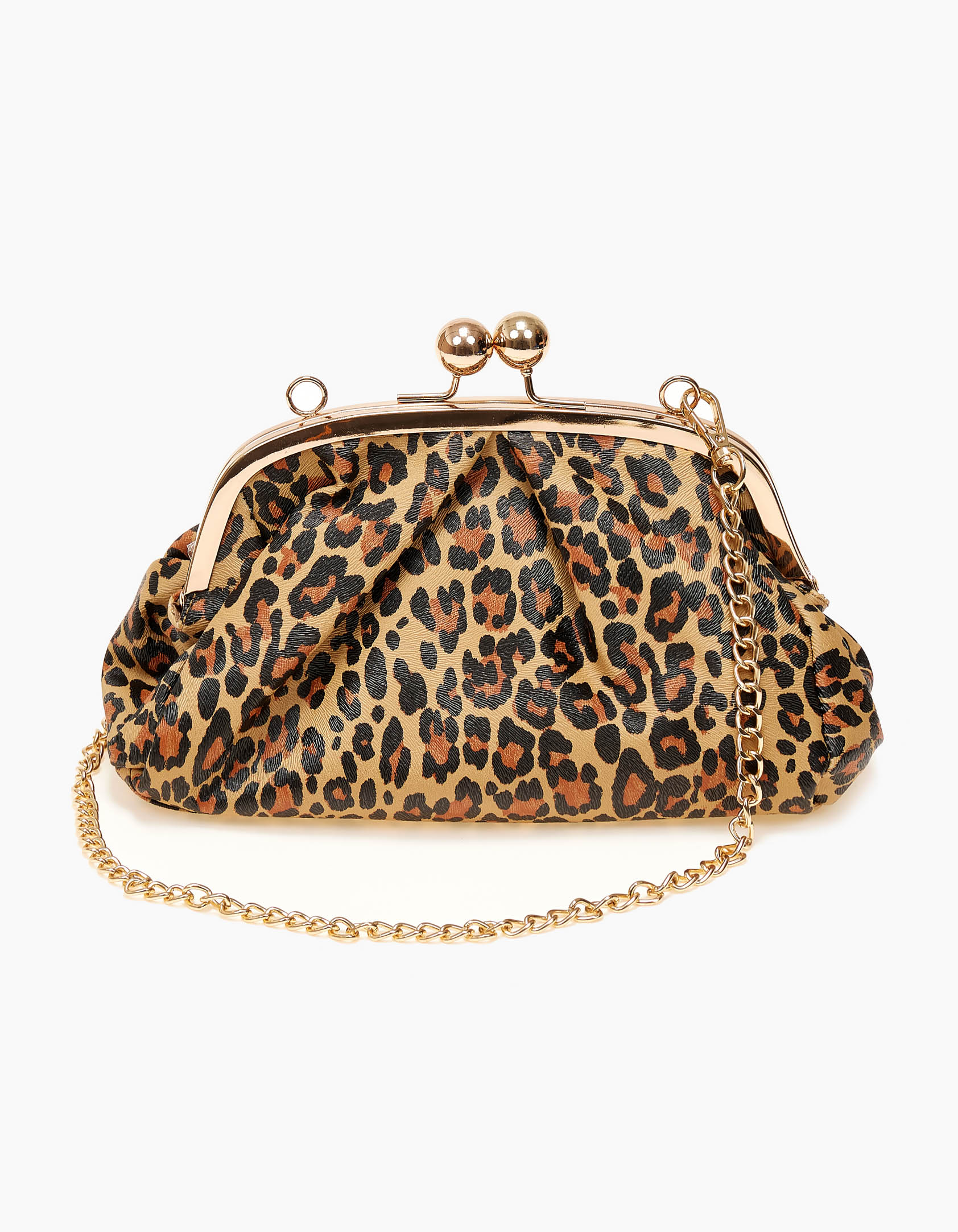 Τσάντα clutch με αλυσίδα για τον ώμο - Λεοπάρ φωτογραφία