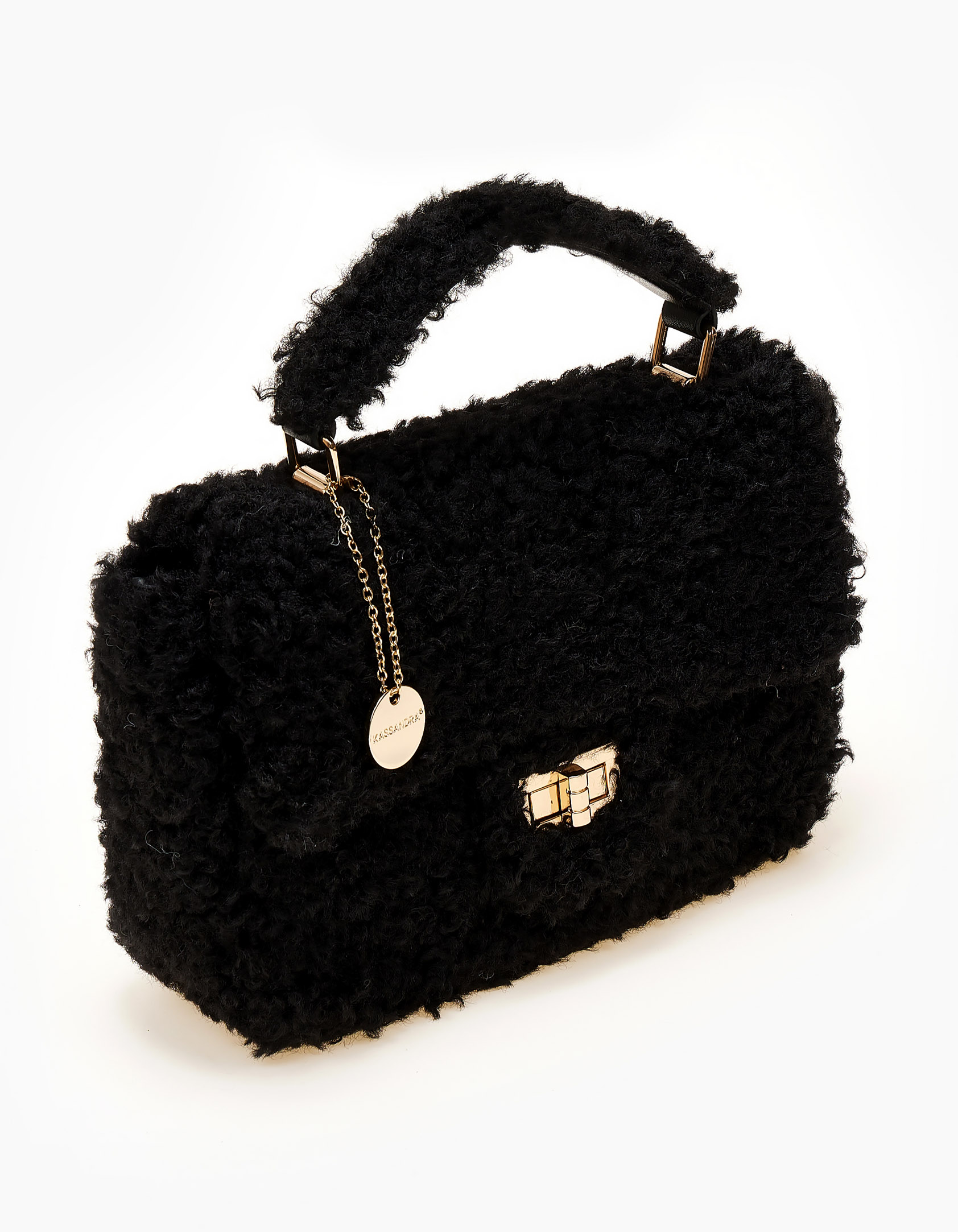 Issue Τσάντα χειρός και ώμου - χιαστί απο γούνα - Μαύρο