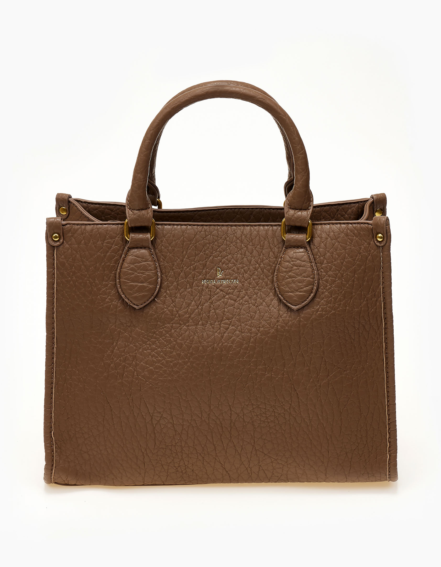 Τσάντα χειρός με εξτρα λουράκι για τον ώμο - Καφέ φωτογραφία