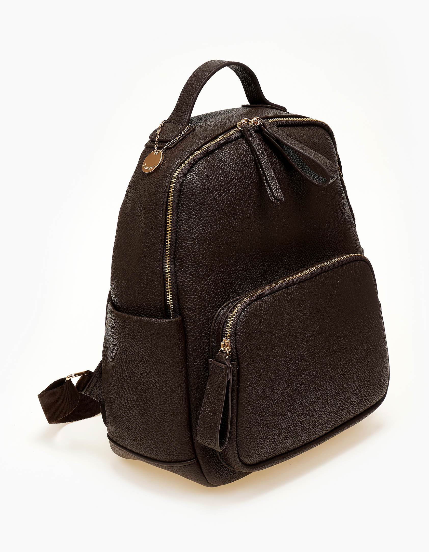 Backpack γυναικείο με εξωτερική θήκη - Καφέ